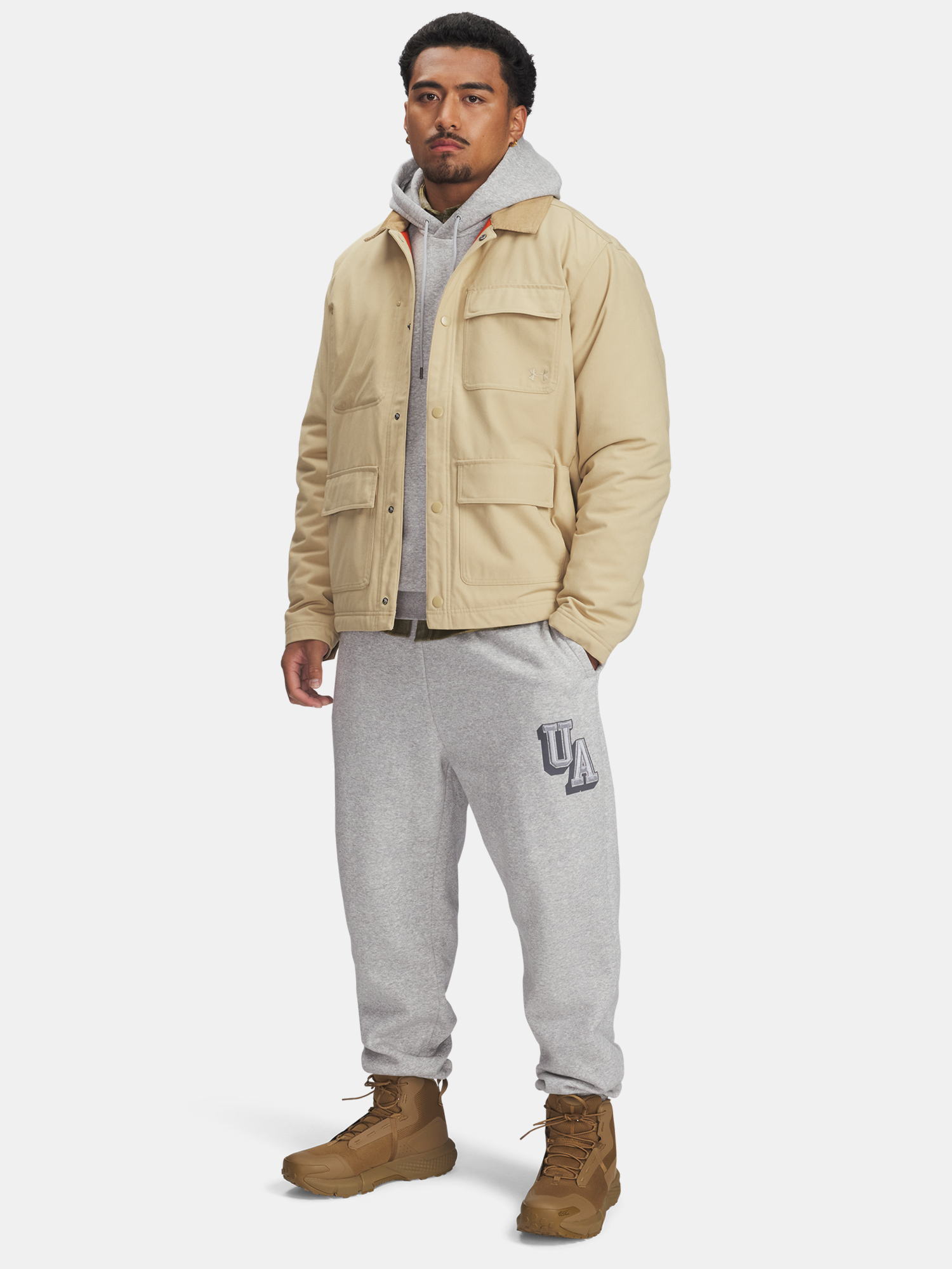 Men's Under Armour UA Icon Flc Graphic Top-GRY Sweatshirt - Men's