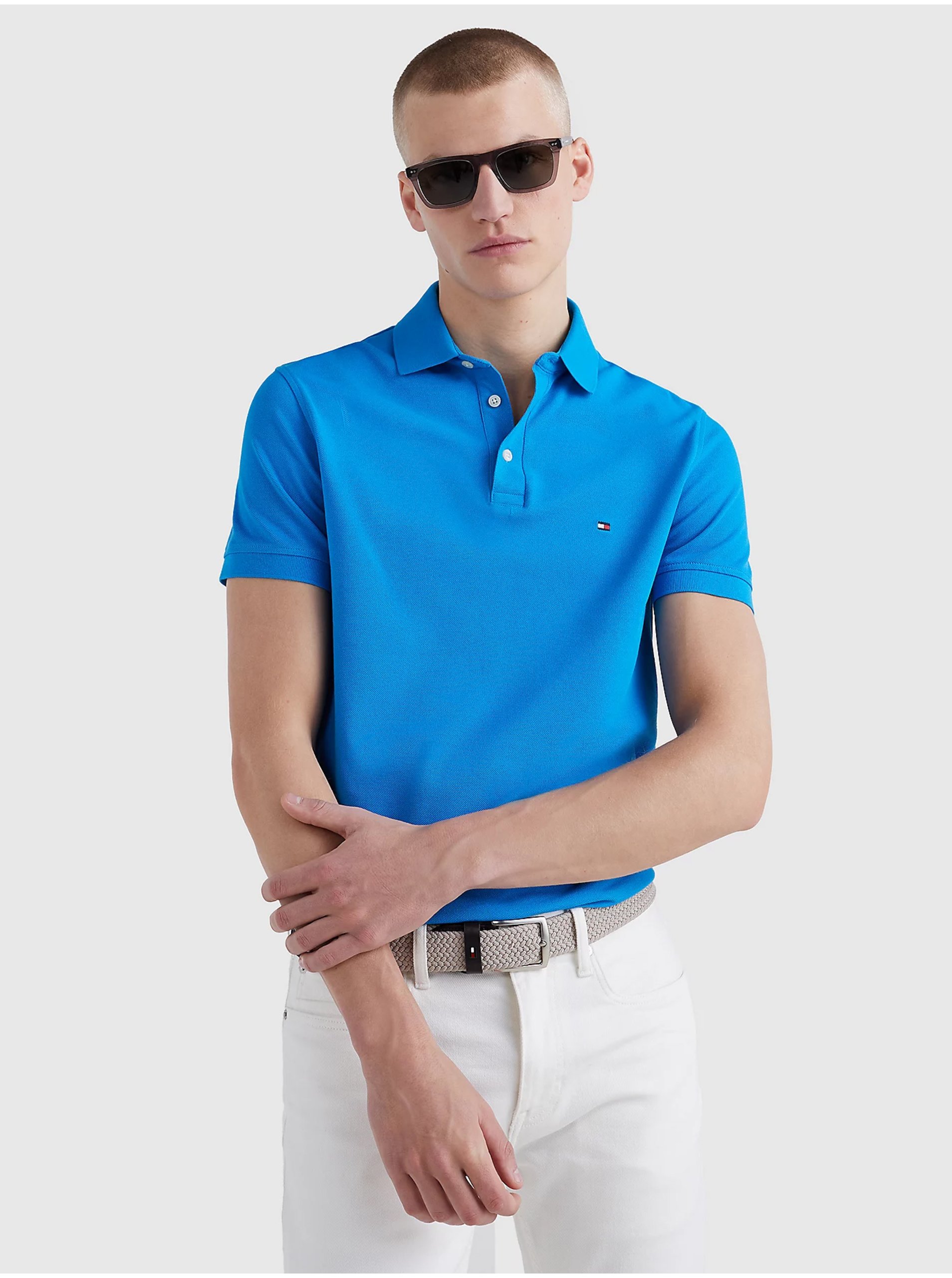 Blue Mens Polo T-Shirt Tommy Hilfiger 1985 Slim Polo - Men