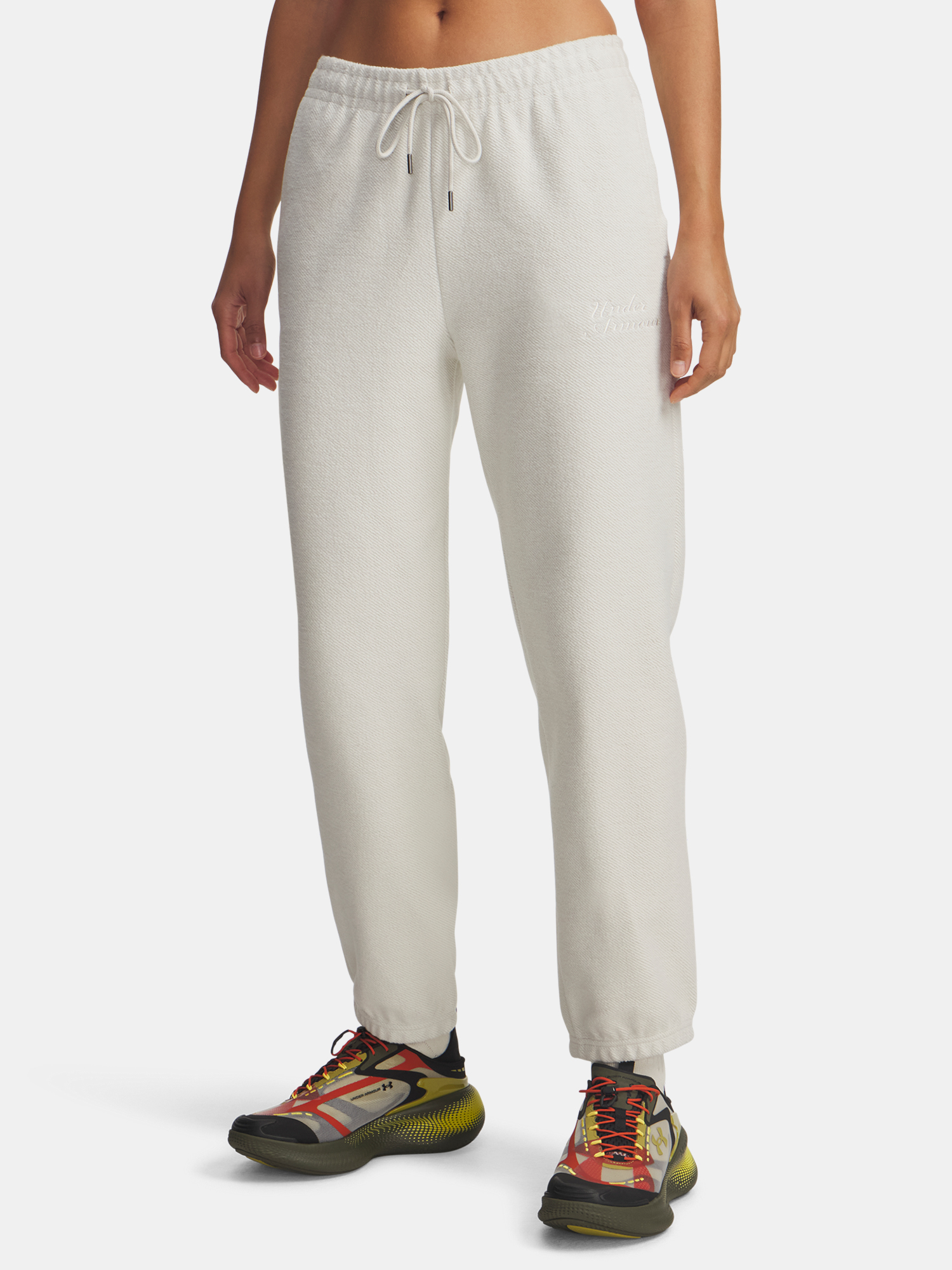 Under Armour Icon Terry Varsity Jogger-WHT Women&#039;s Sweatpants - Women&#039;s