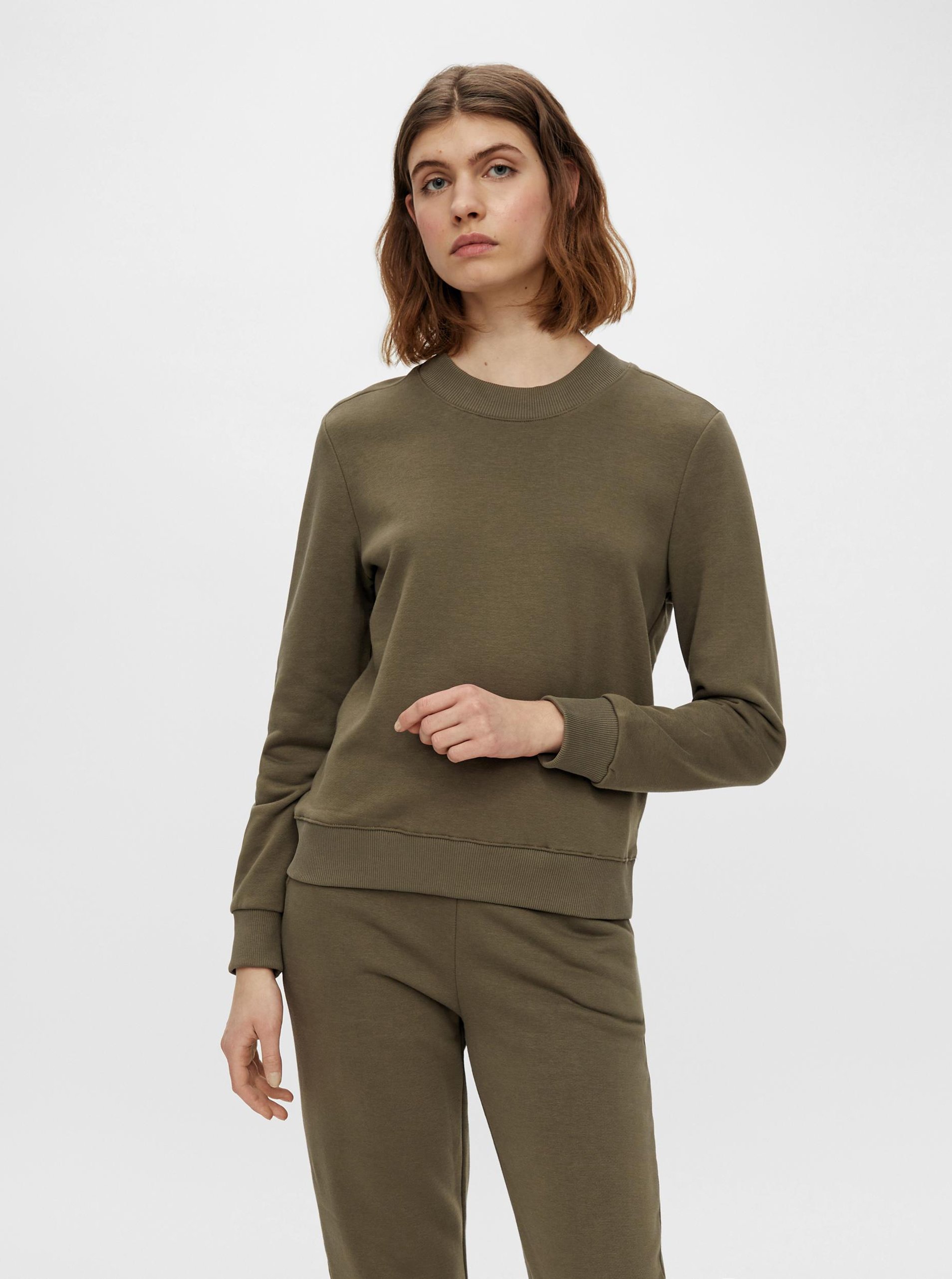 Khaki mikina Pieces - Dámské