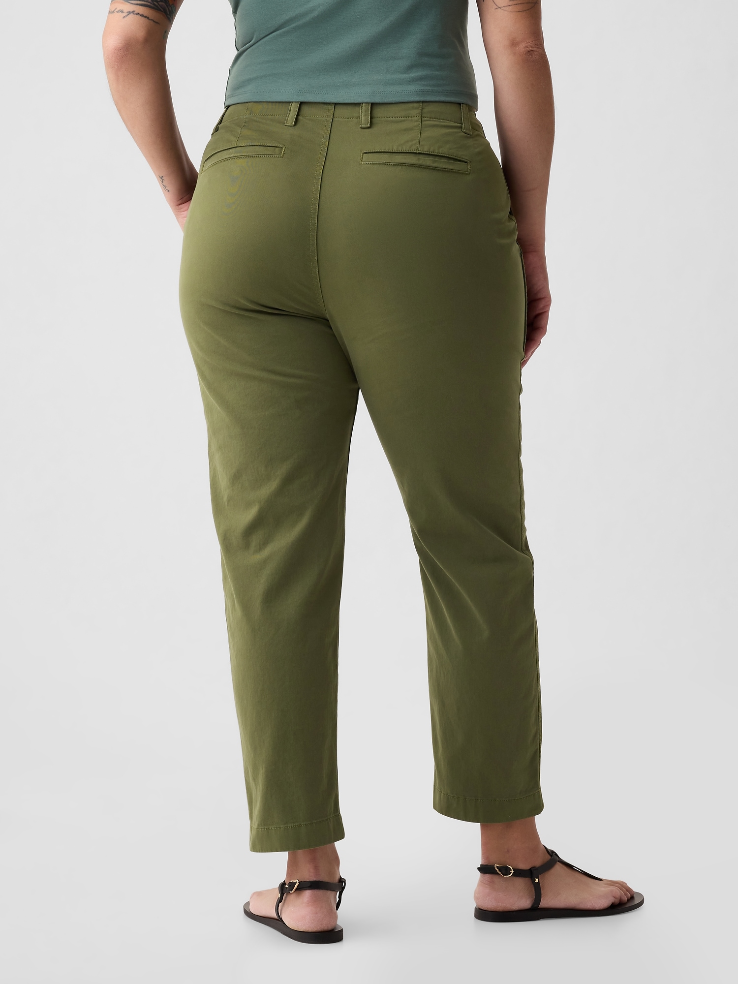 Pantaloni chino pentru femei GAP - verde