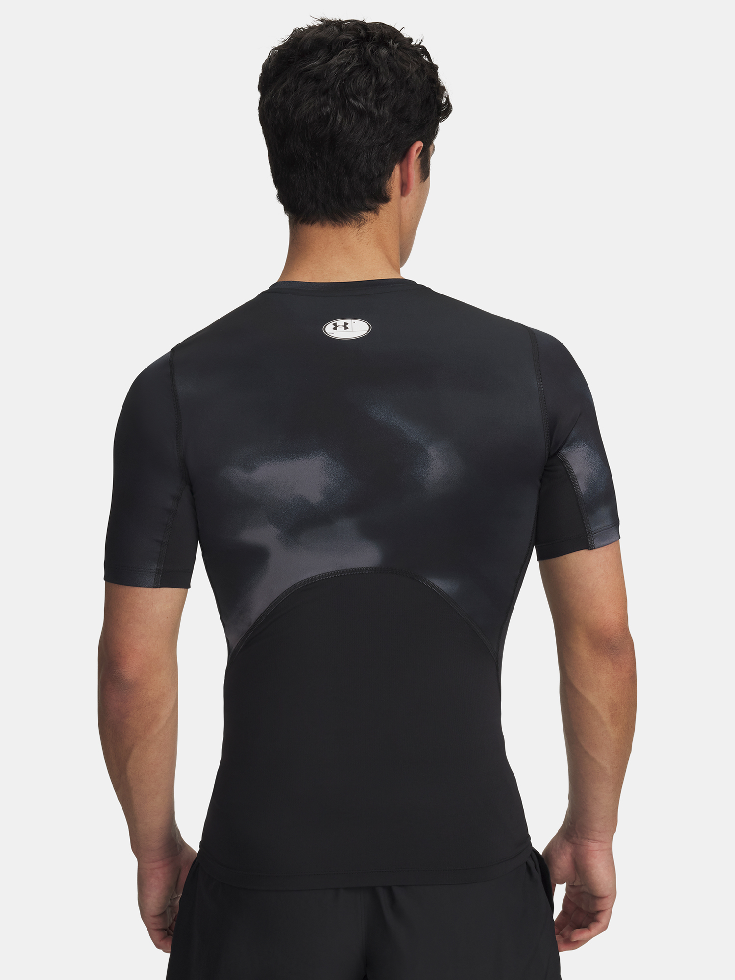 Men's Under Armour UA HG Armour Printed SS-BLK T-Shirt - Men's