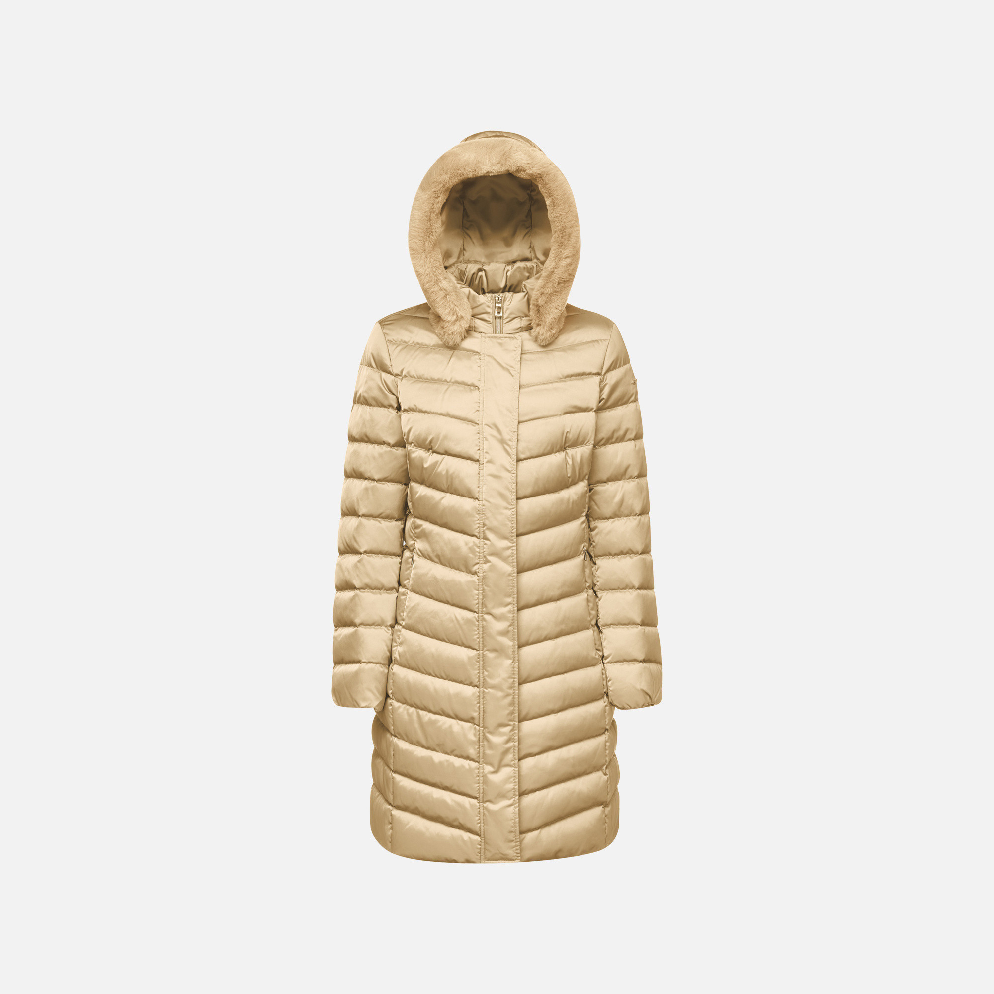 Beige women's down jacket Geox Bettanie - Women's