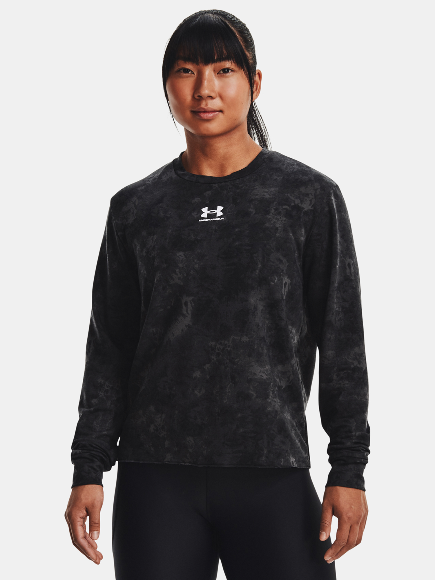 Under Armour Tričko Rival Terry Print Crew-BLK - Dámské