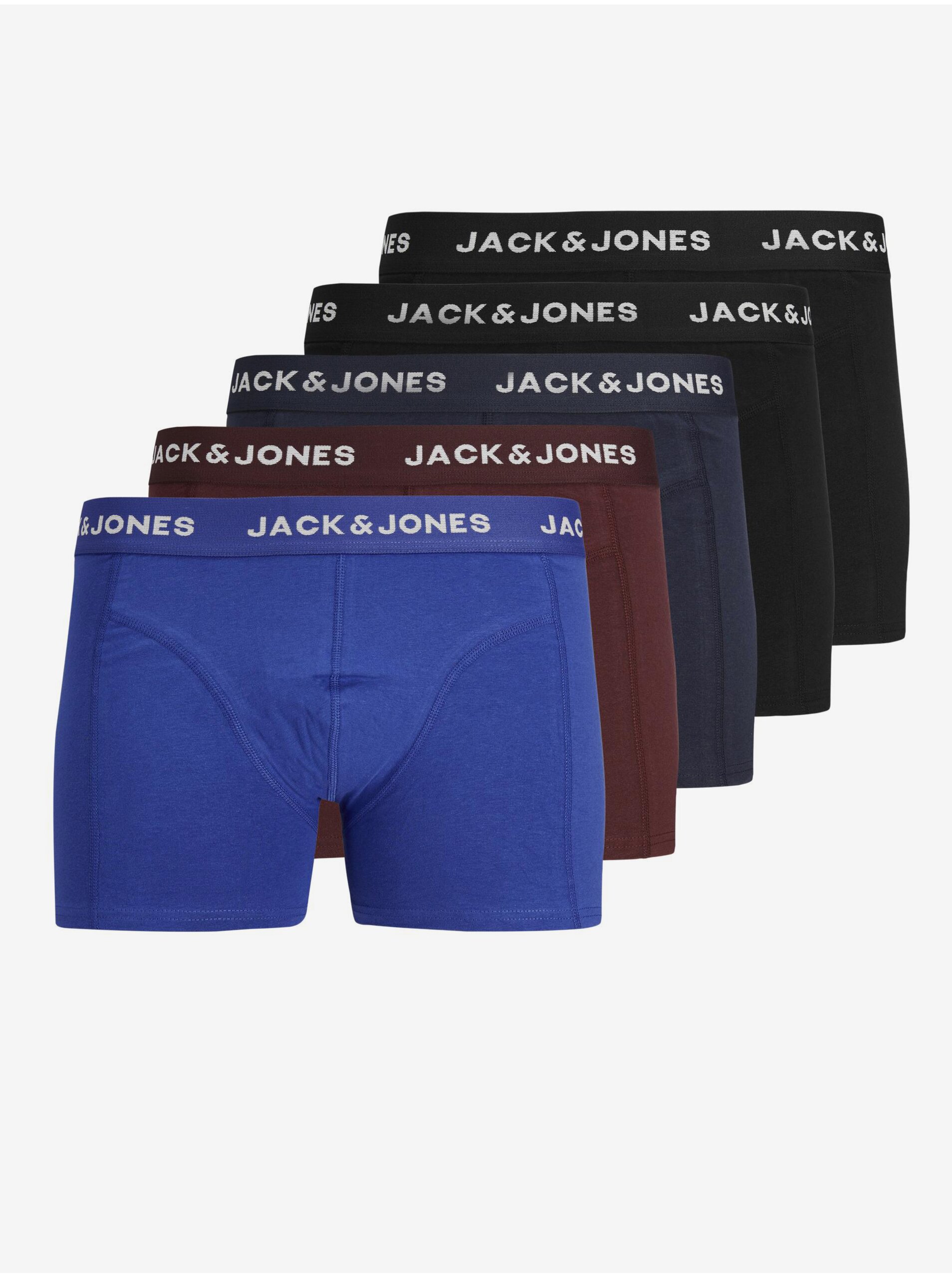 Jack & Jones Set of five men's boxer shorts in blue, brown and black Jack & J - Men