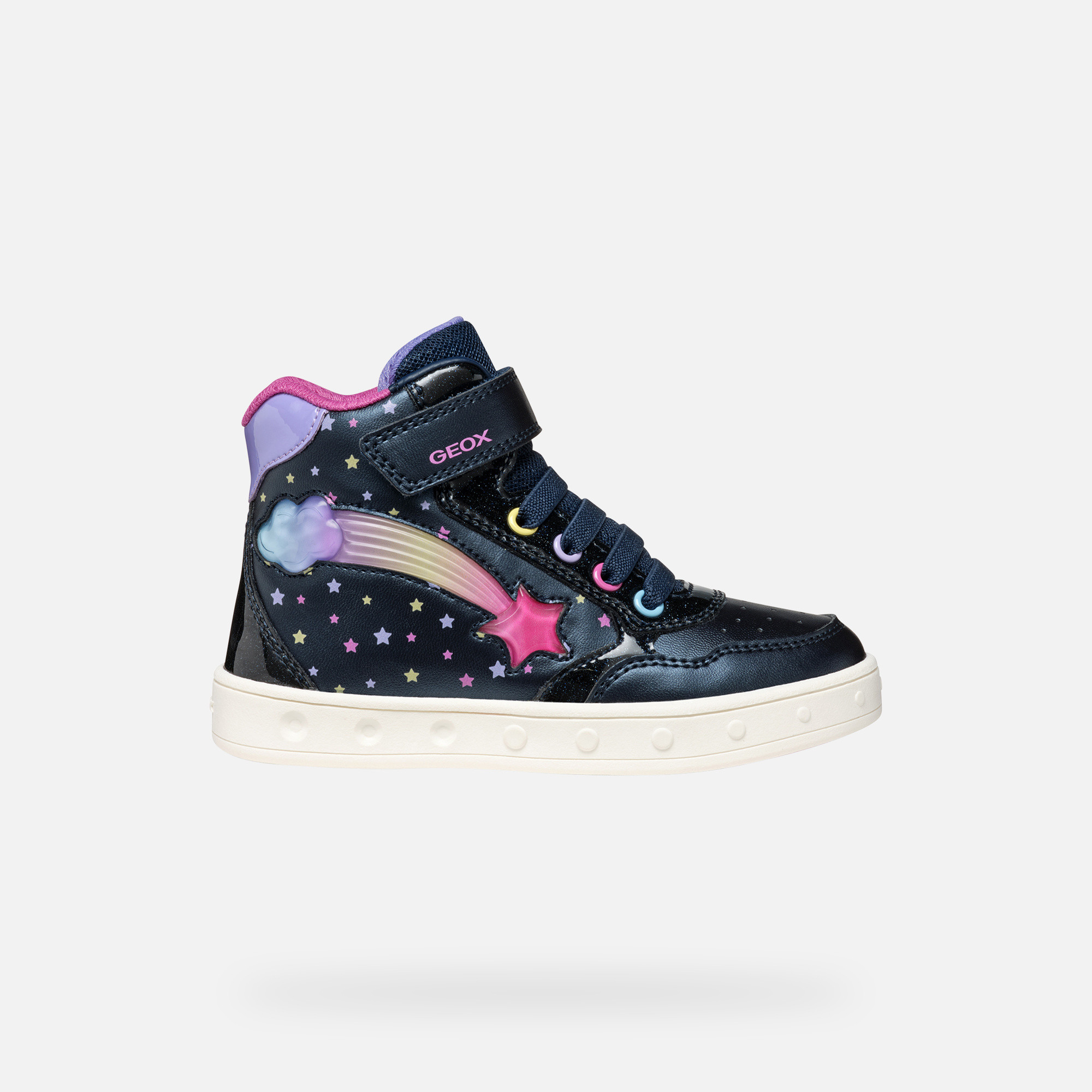 Dark Blue Girls Geox Skylin Sneakers - Girls