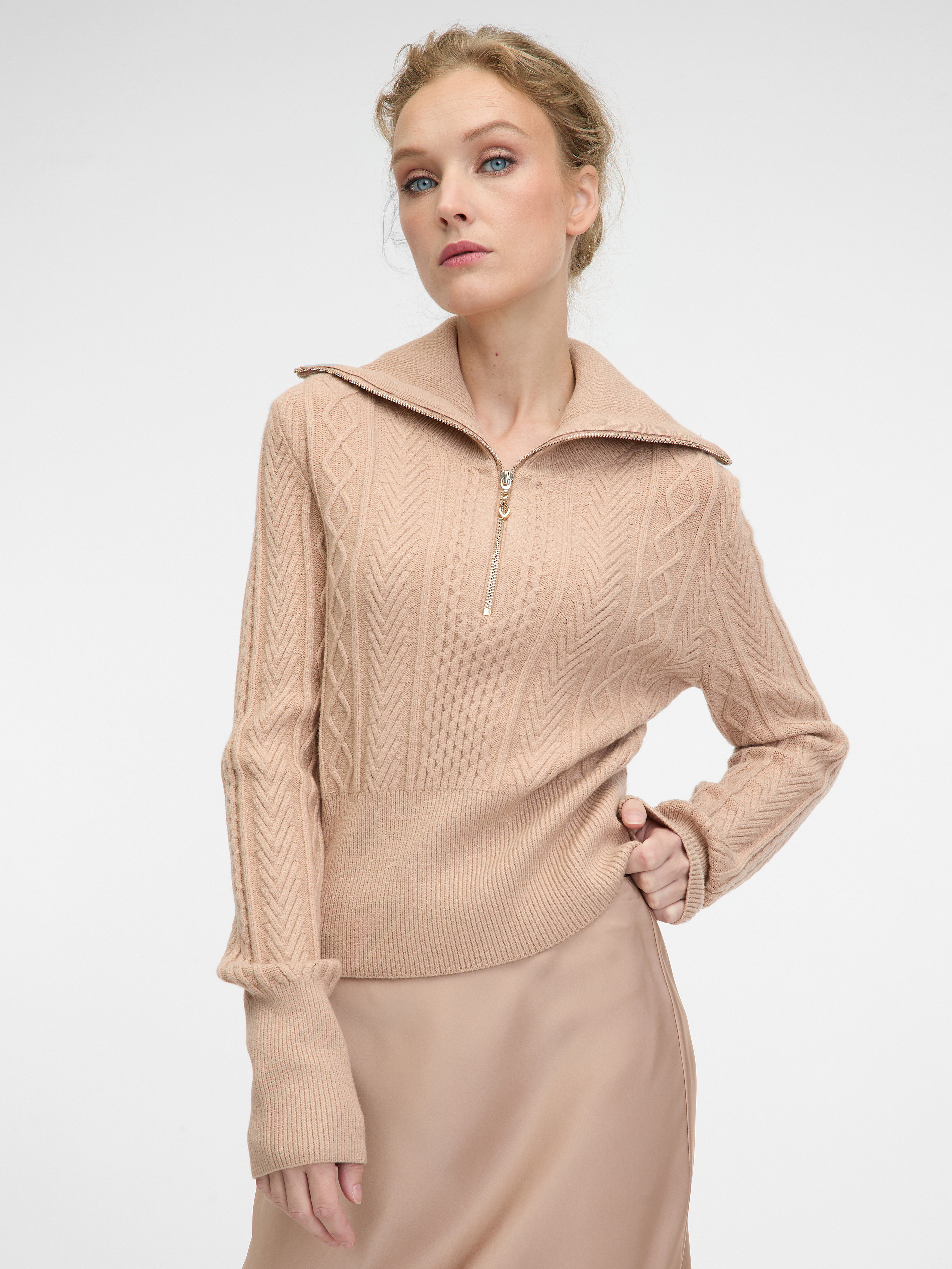 Orsay Beige women's midi skirt - Women's