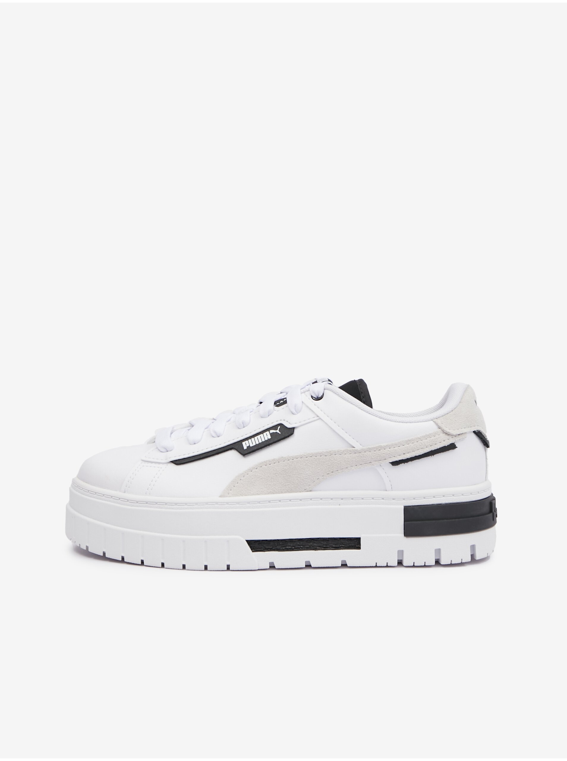 White Women's Sneakers with Leather Detailing Puma Mayze Crashed Wns - Women