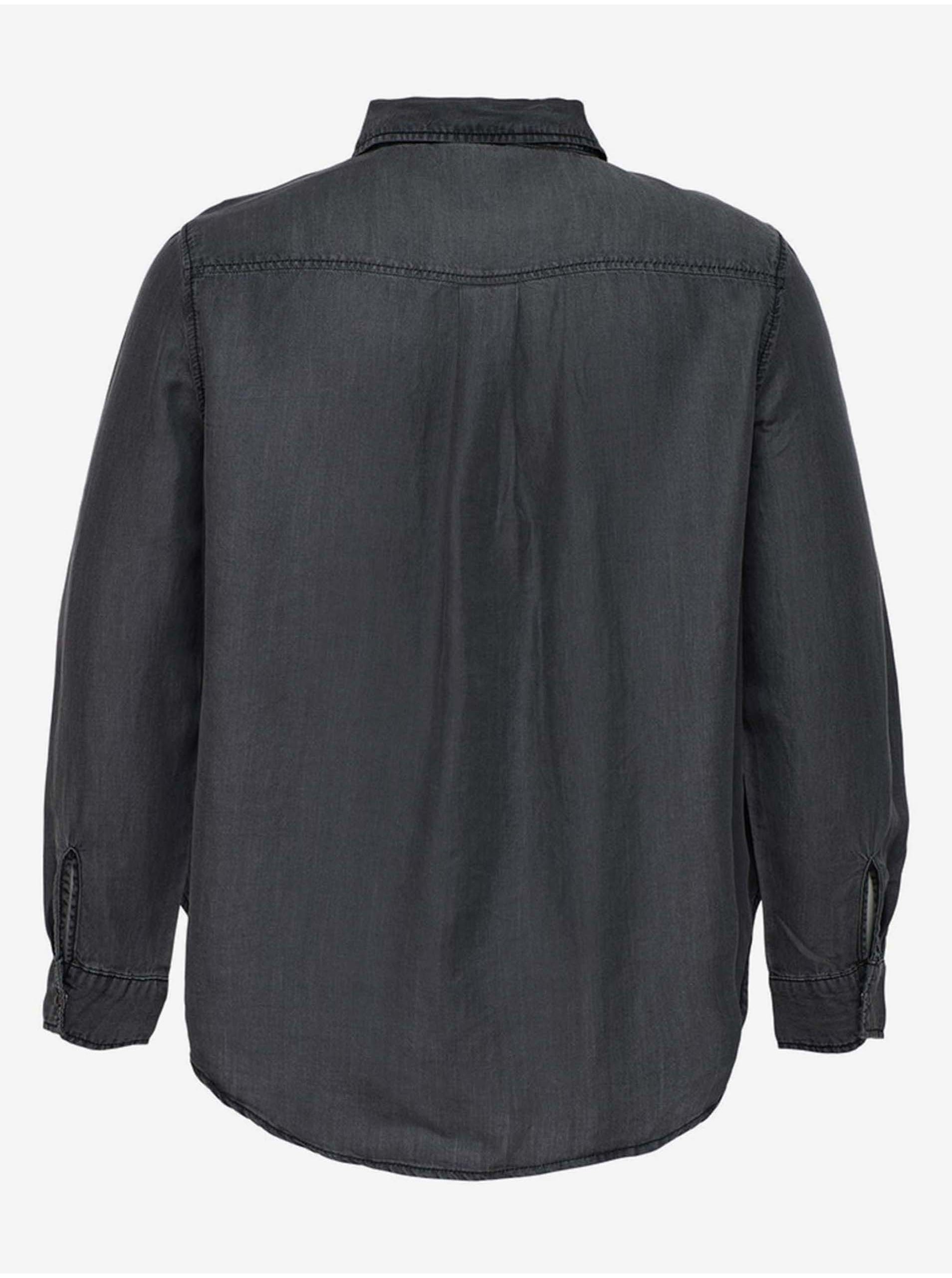 Dark Grey Denim Shirt ONLY CARMAKOMA Canto - Women