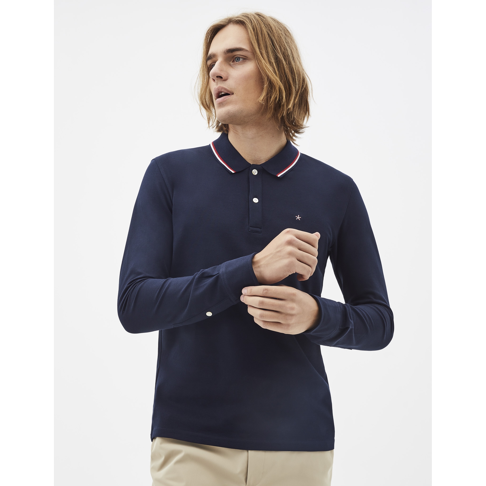 Pánské triko s dlouhým rukávem Celio Collar