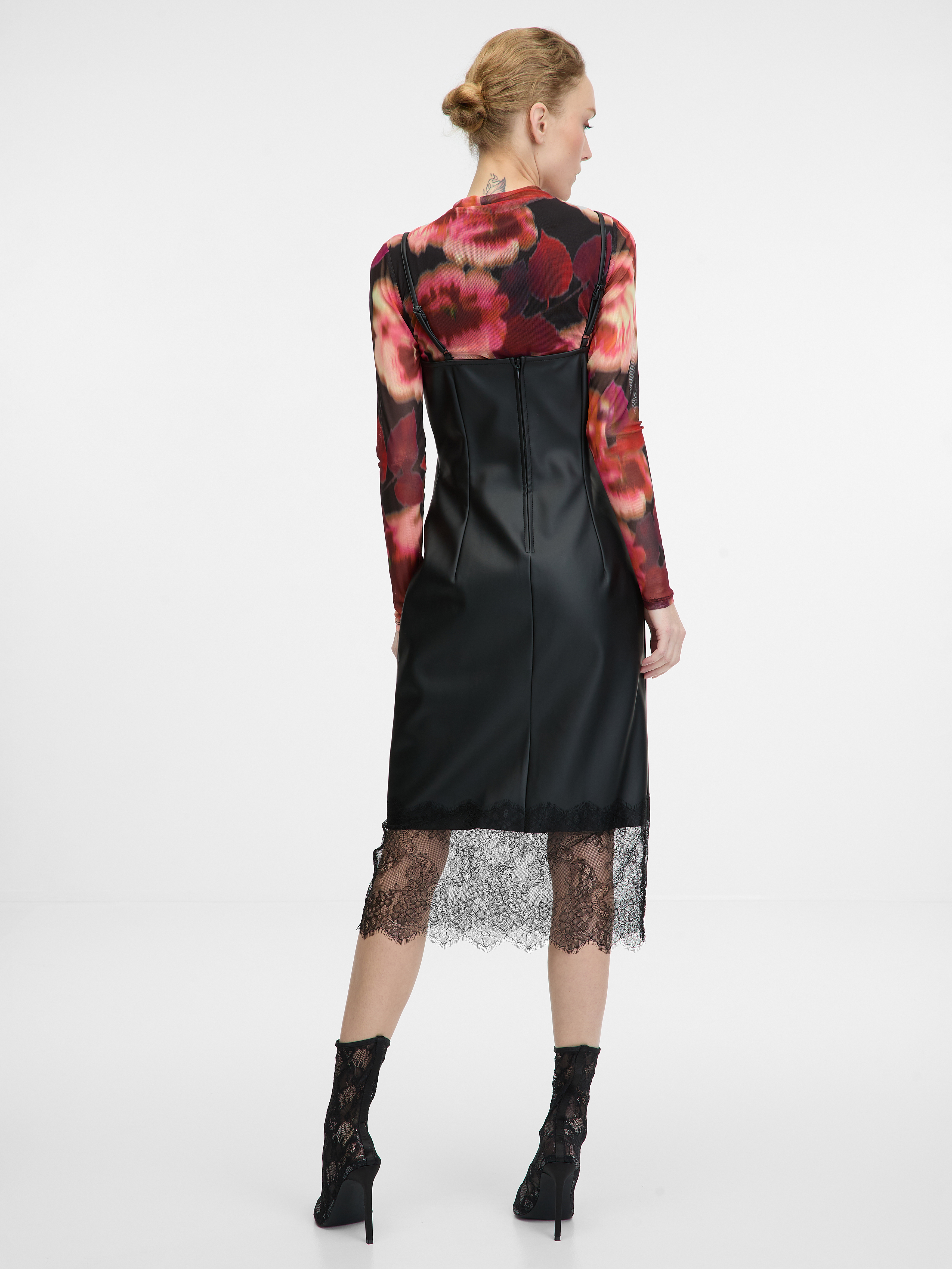 Black women's leatherette midi dress ORSAY - Women's