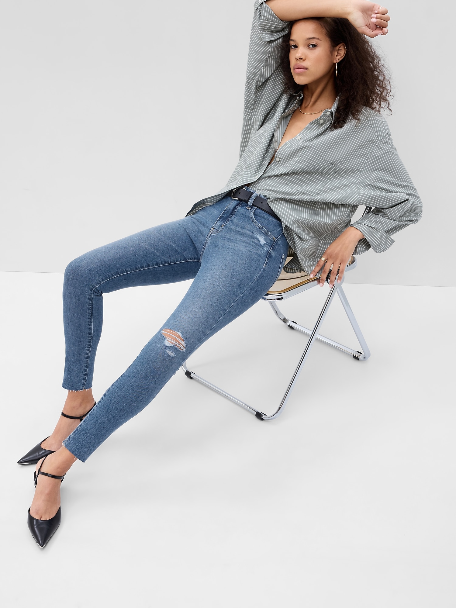 Slim fit pentru femei GAP - albastru