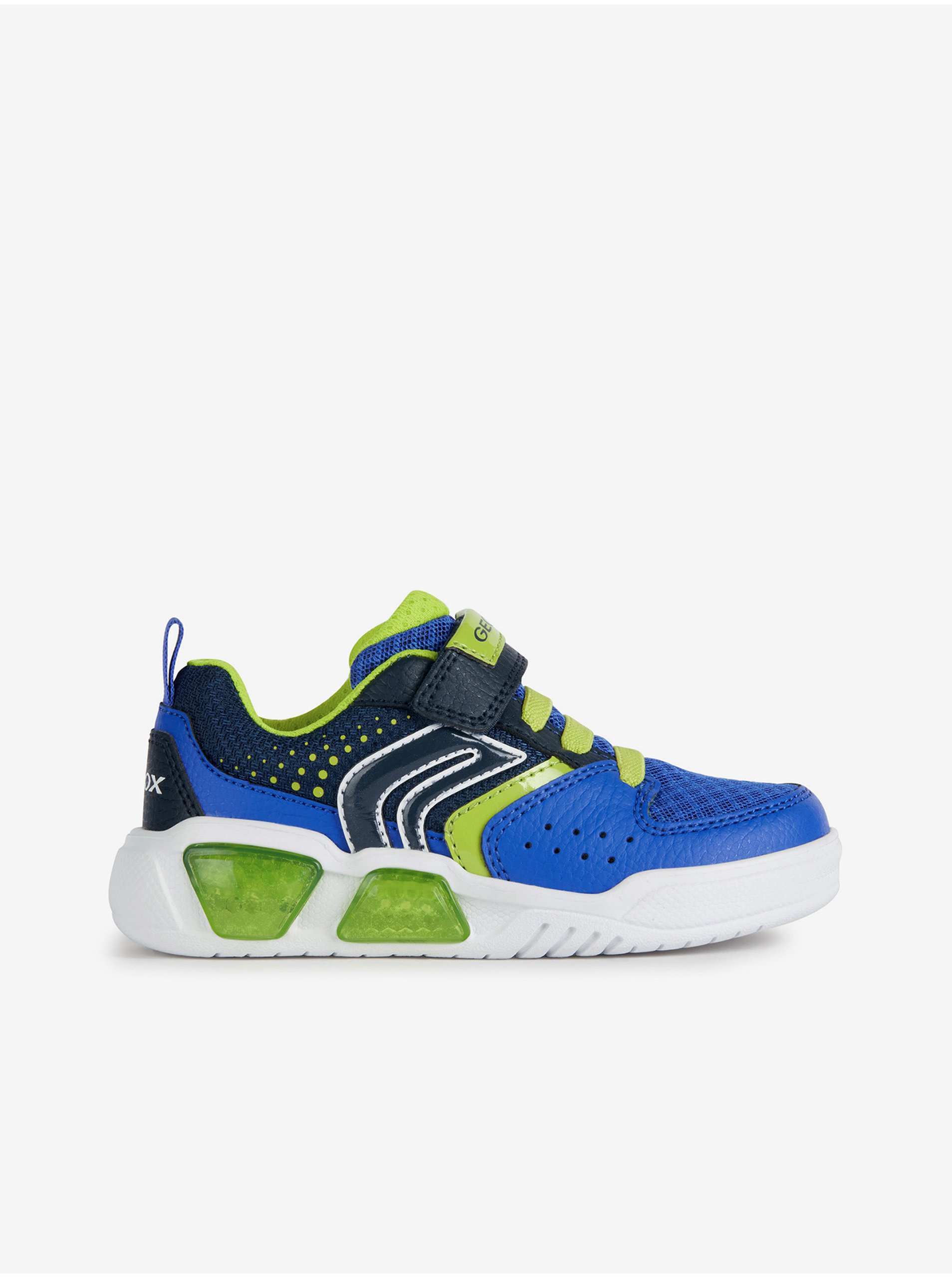 Green And Blue Boys Sneakers With Glowing Sole Geox - Boys