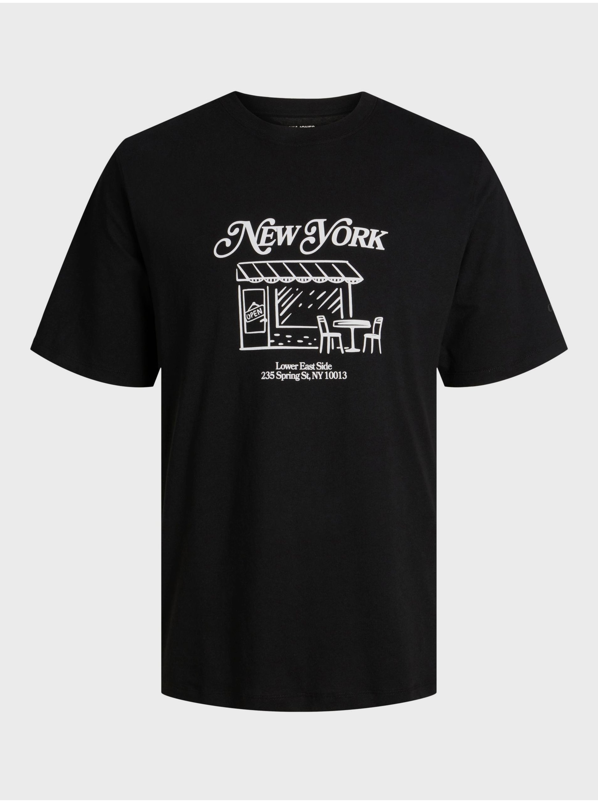 Levně Černé pánské tričko Jack & Jones Red Hook - Pánské