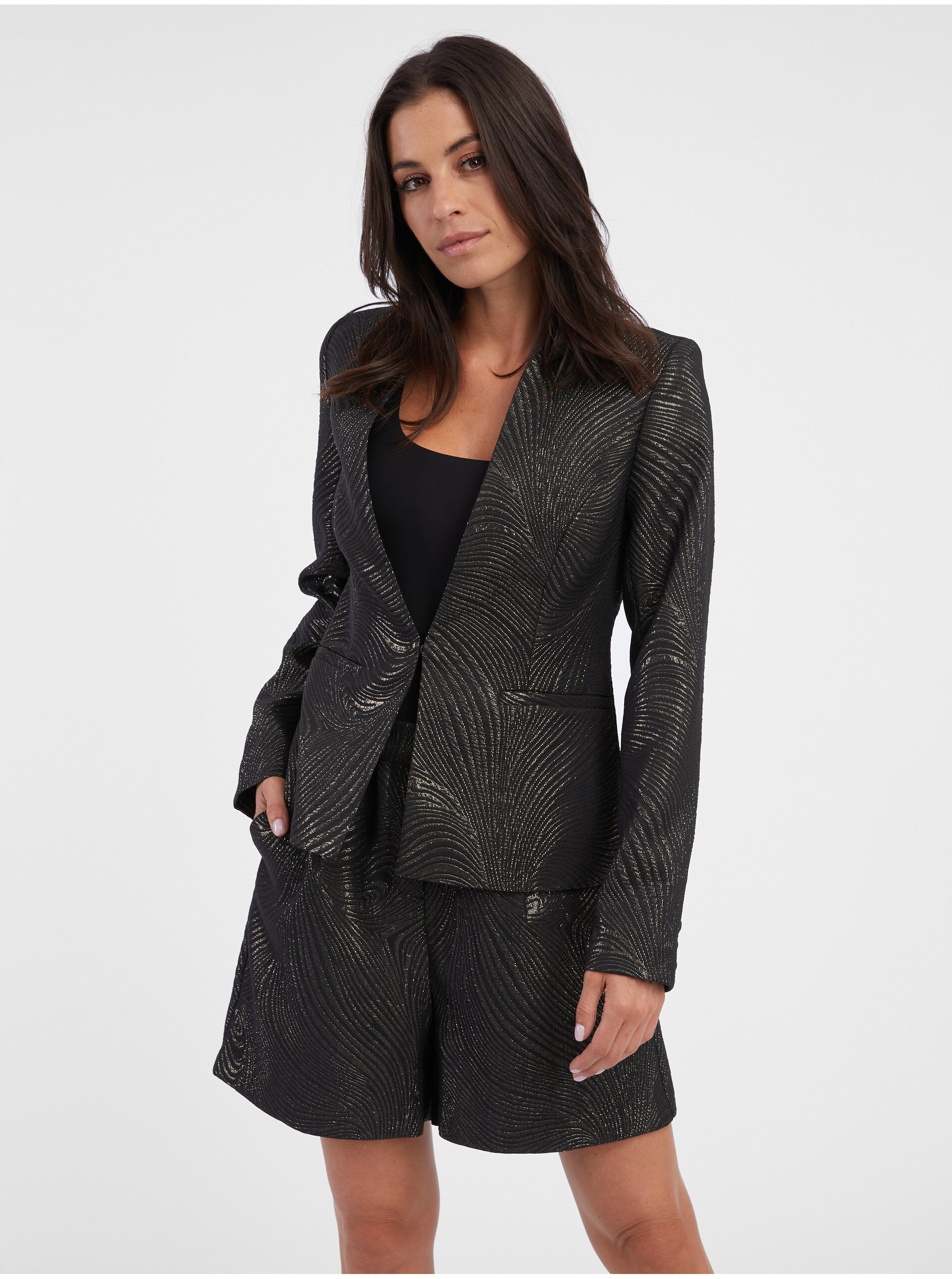 Orsay Black Women's Patterned Blazer - Women's