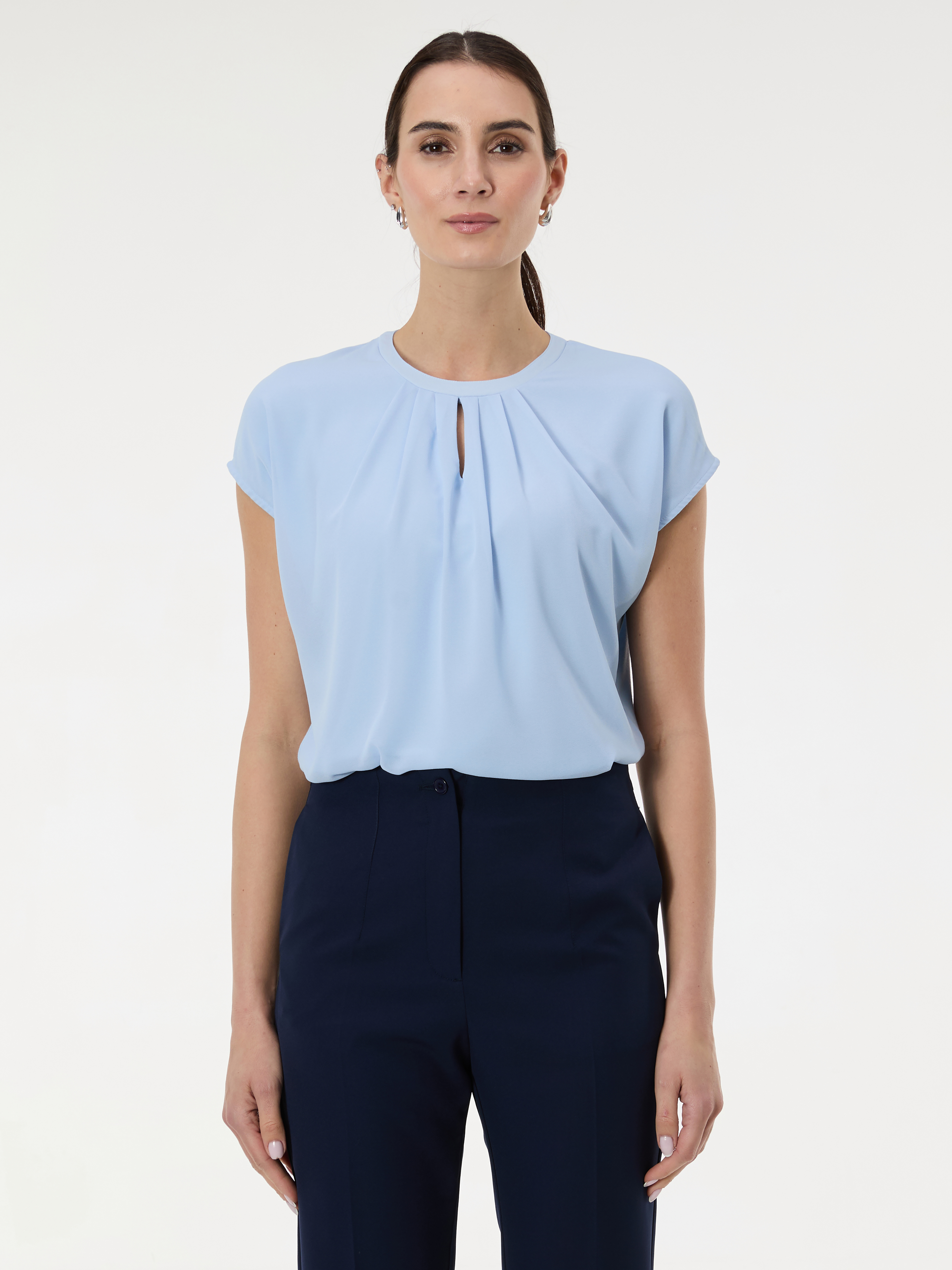 Светлосиня дамска тениска с къс ръкав ORSAY