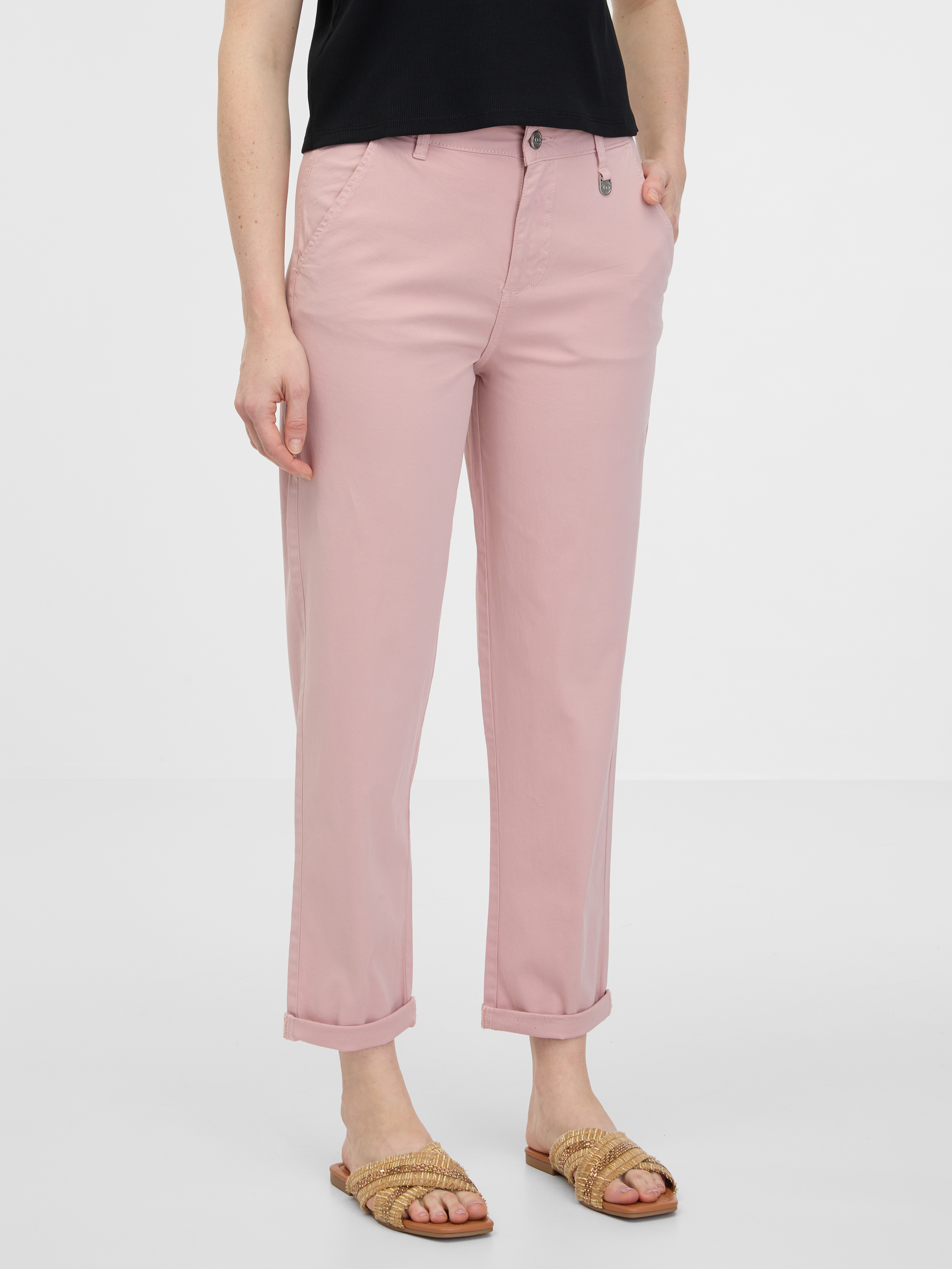 Orsay Světle růžové dámské kalhoty - Dámské