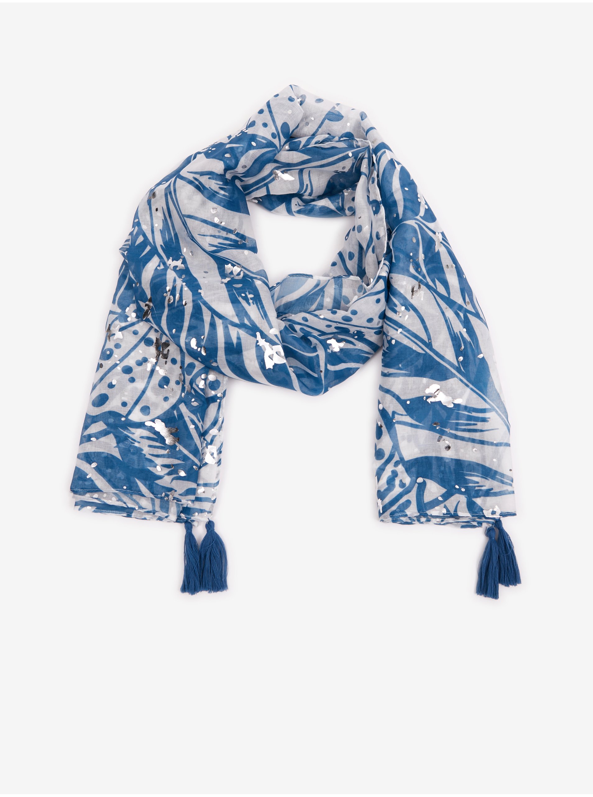 Orsay Blue-White Ladies Patterned Scarf - Women