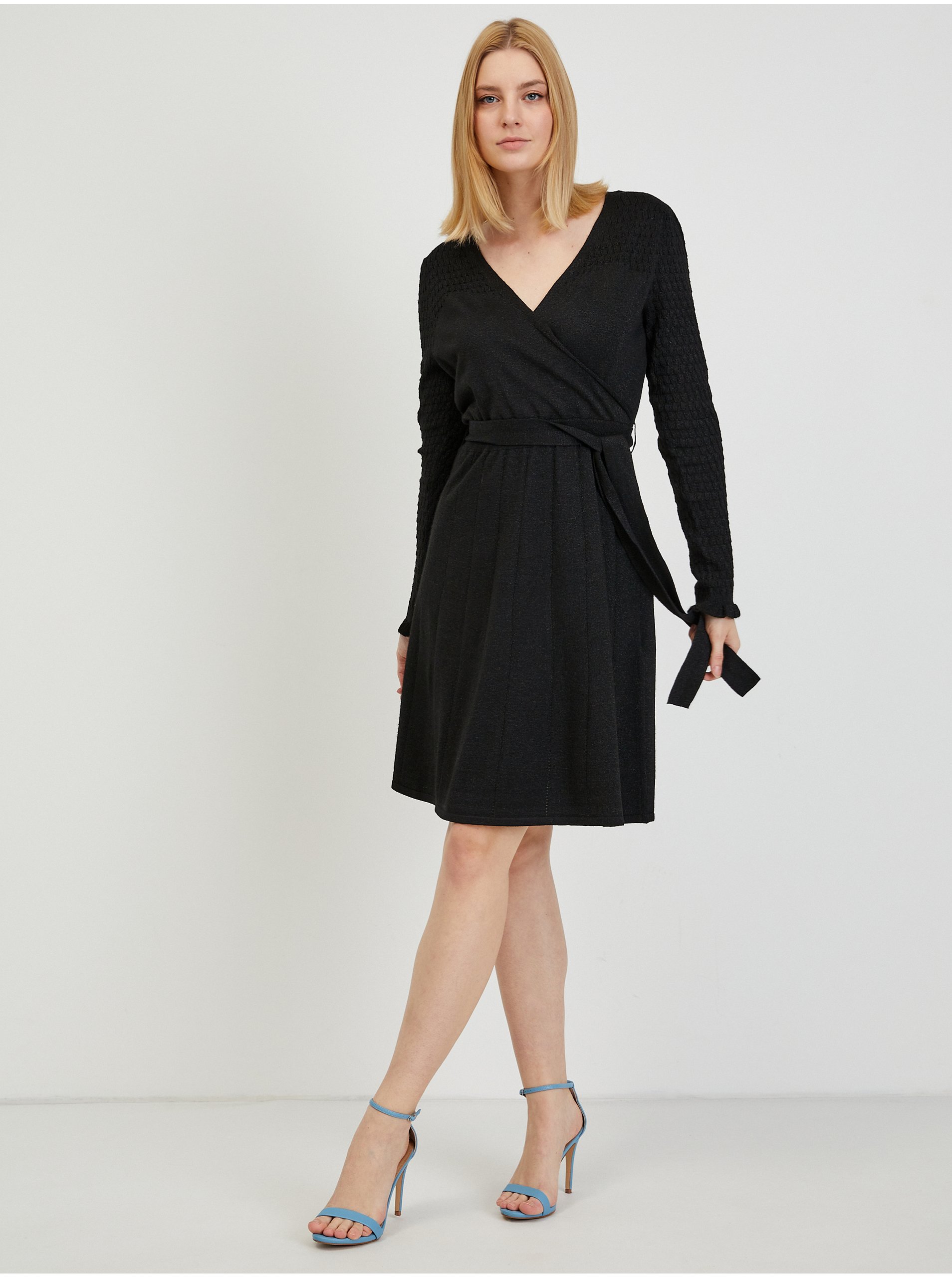 Levně Černé dámské svetrové šaty ORSAY - Dámské