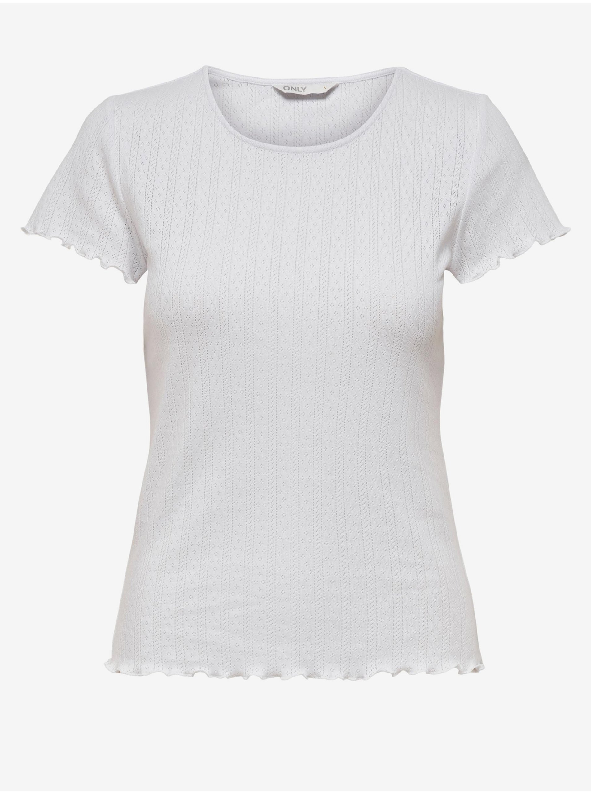 White women's ribbed T-shirt ONLY Carlotta - Women