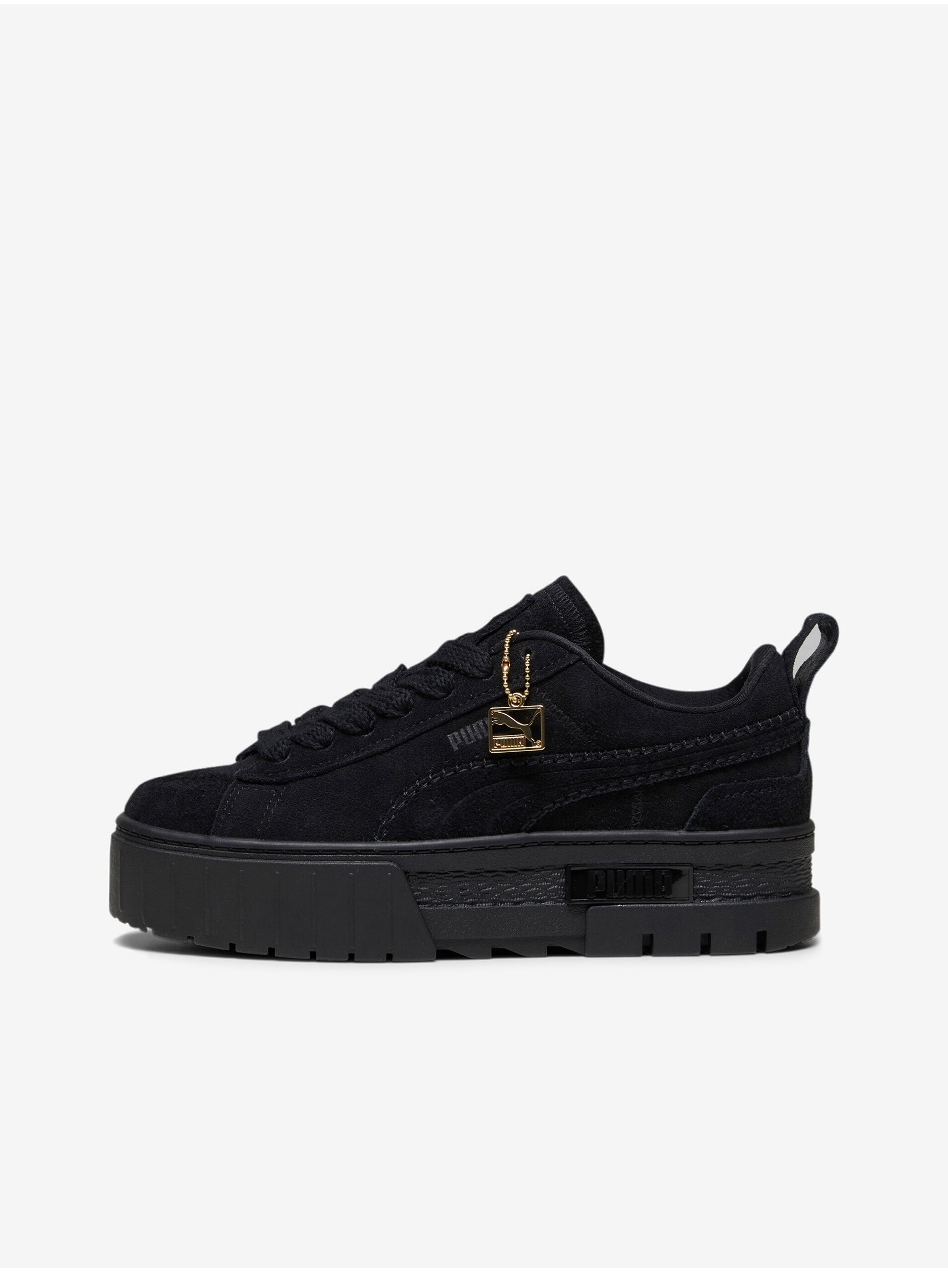 Black Women's Suede Platform Suede Sneakers Puma Mayze Reclaim - Women