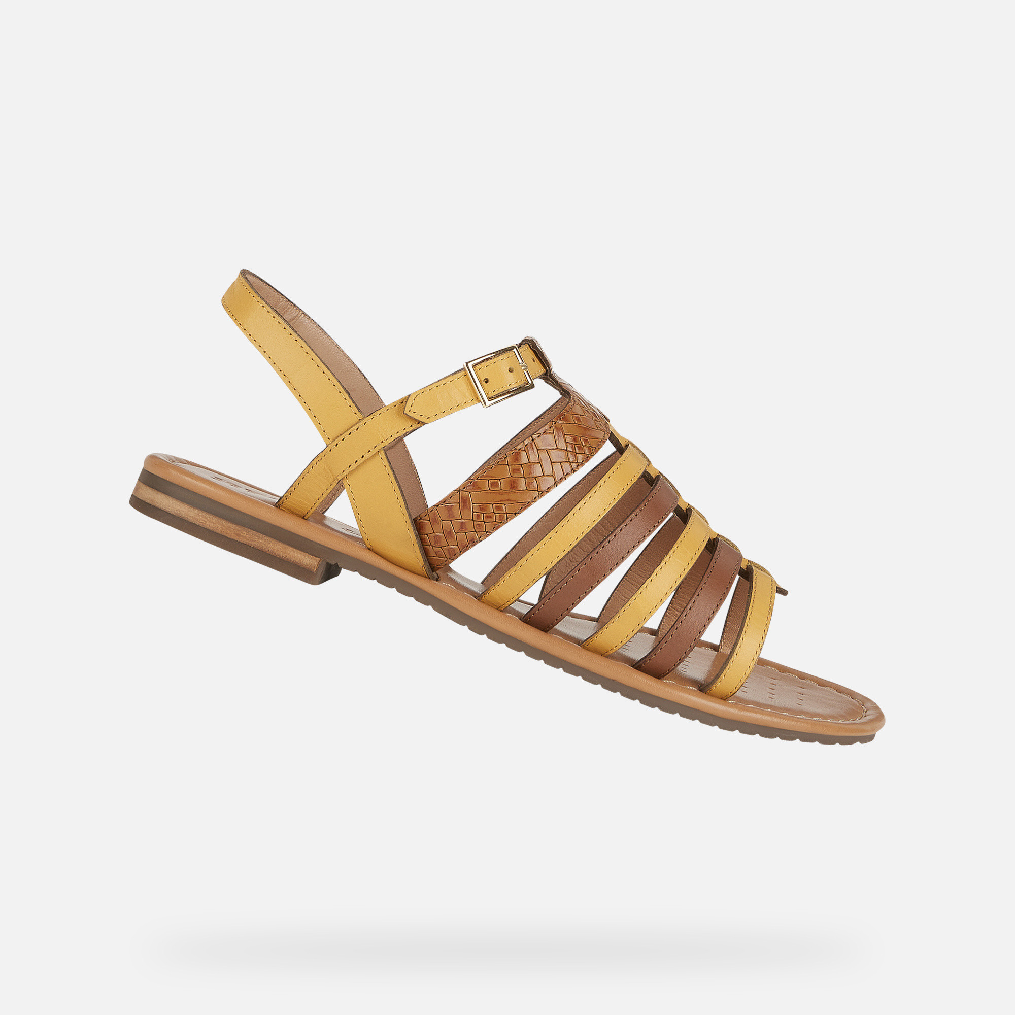 Yellow womens sandals Geox Sozy S - Womens