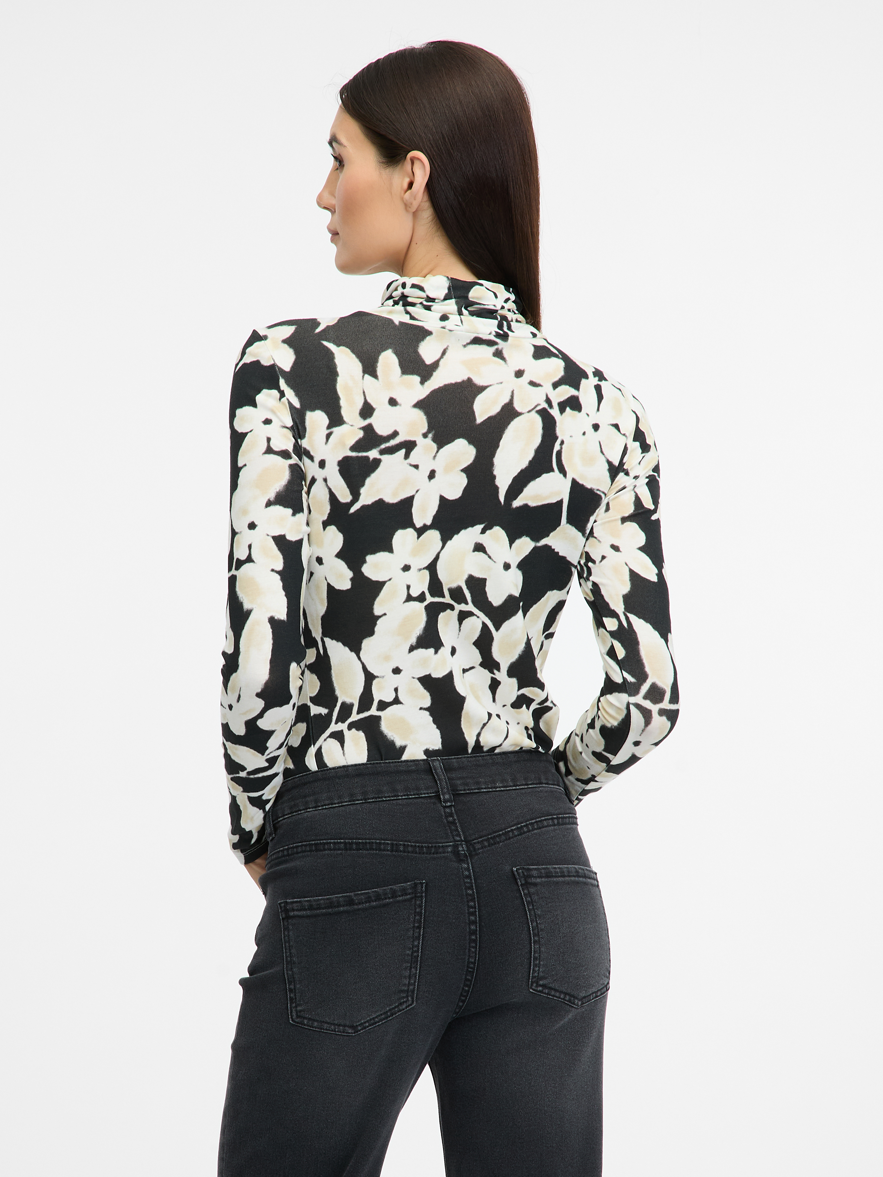Black women's patterned turtleneck ORSAY - Women's