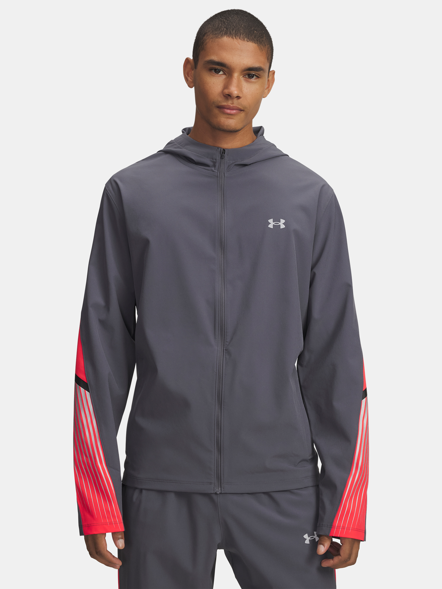 Mens Under Armour UA Velociti Storm Hooded Jacket Jkt-GRY - Mens