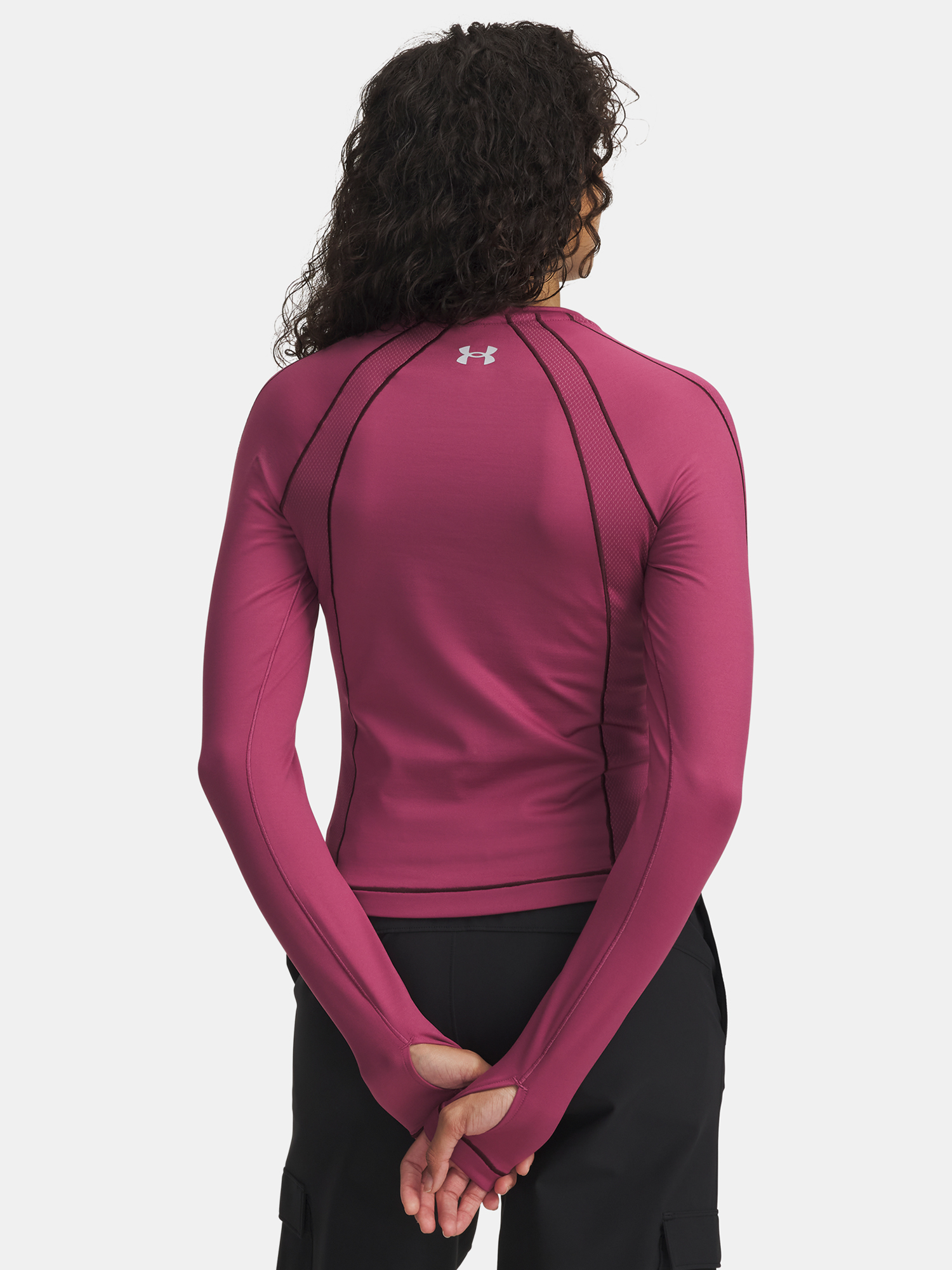 Under Armour UA ColdGear Textured Crew-RED Women's T-Shirt - Women's