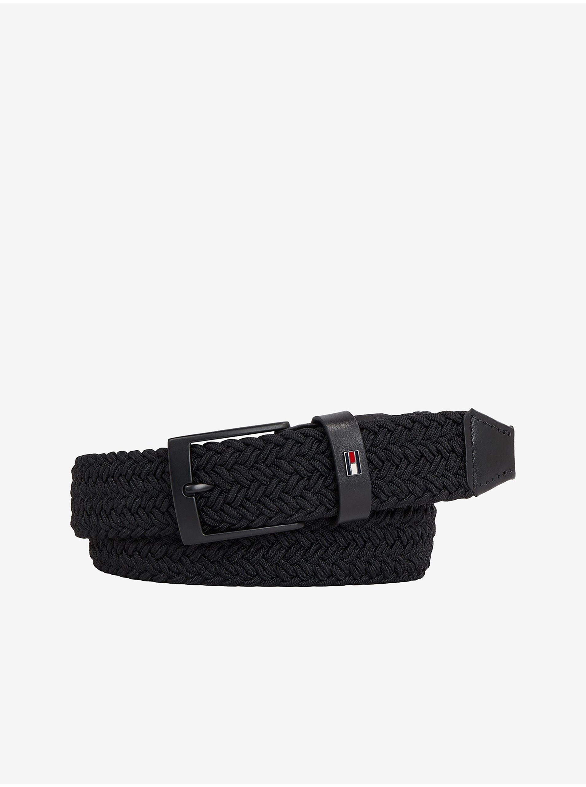 Levně Černý pánský pásek Tommy Hilfiger Adan 3.5 elastic - Pánské