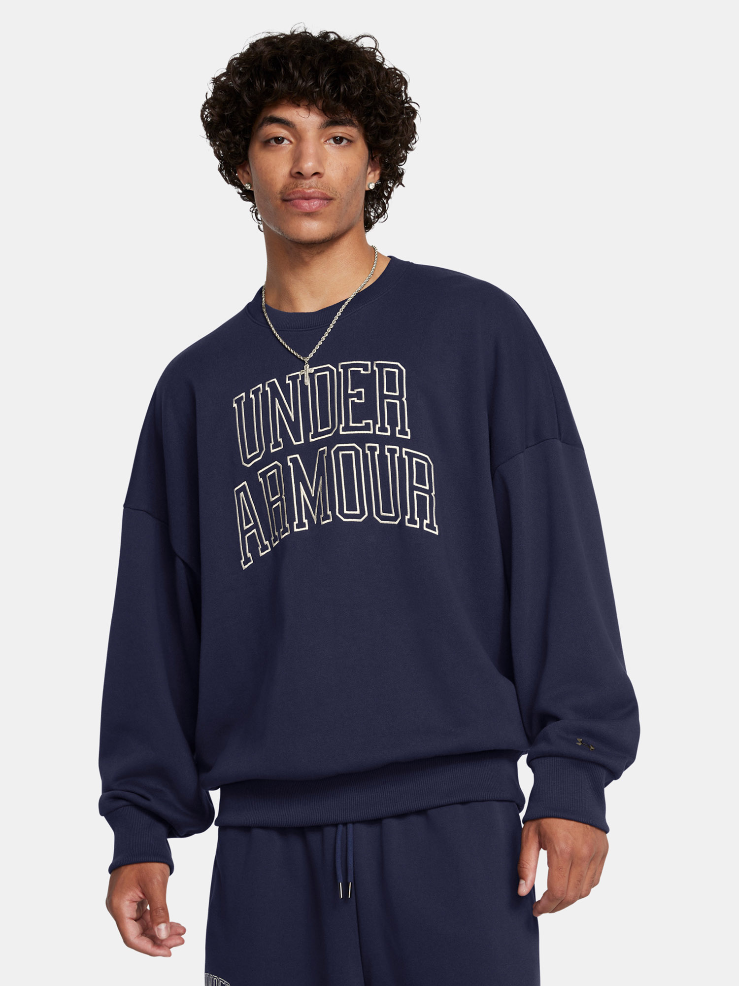Men's sweatshirt Under Armour UA Icon HWT Terry OS Crew-BLU - Men's