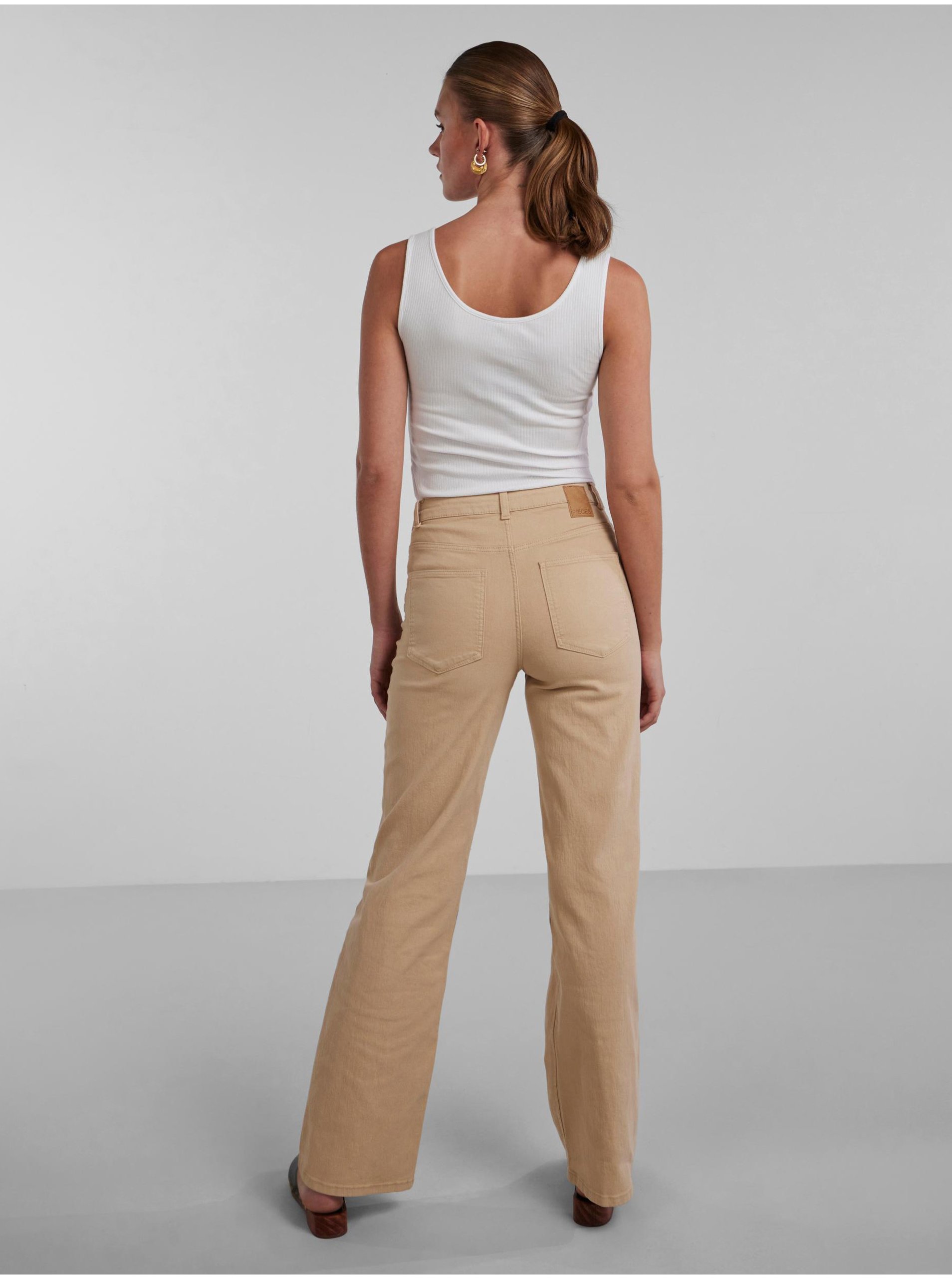 Flared, Bootcut pentru femei Pieces - bej