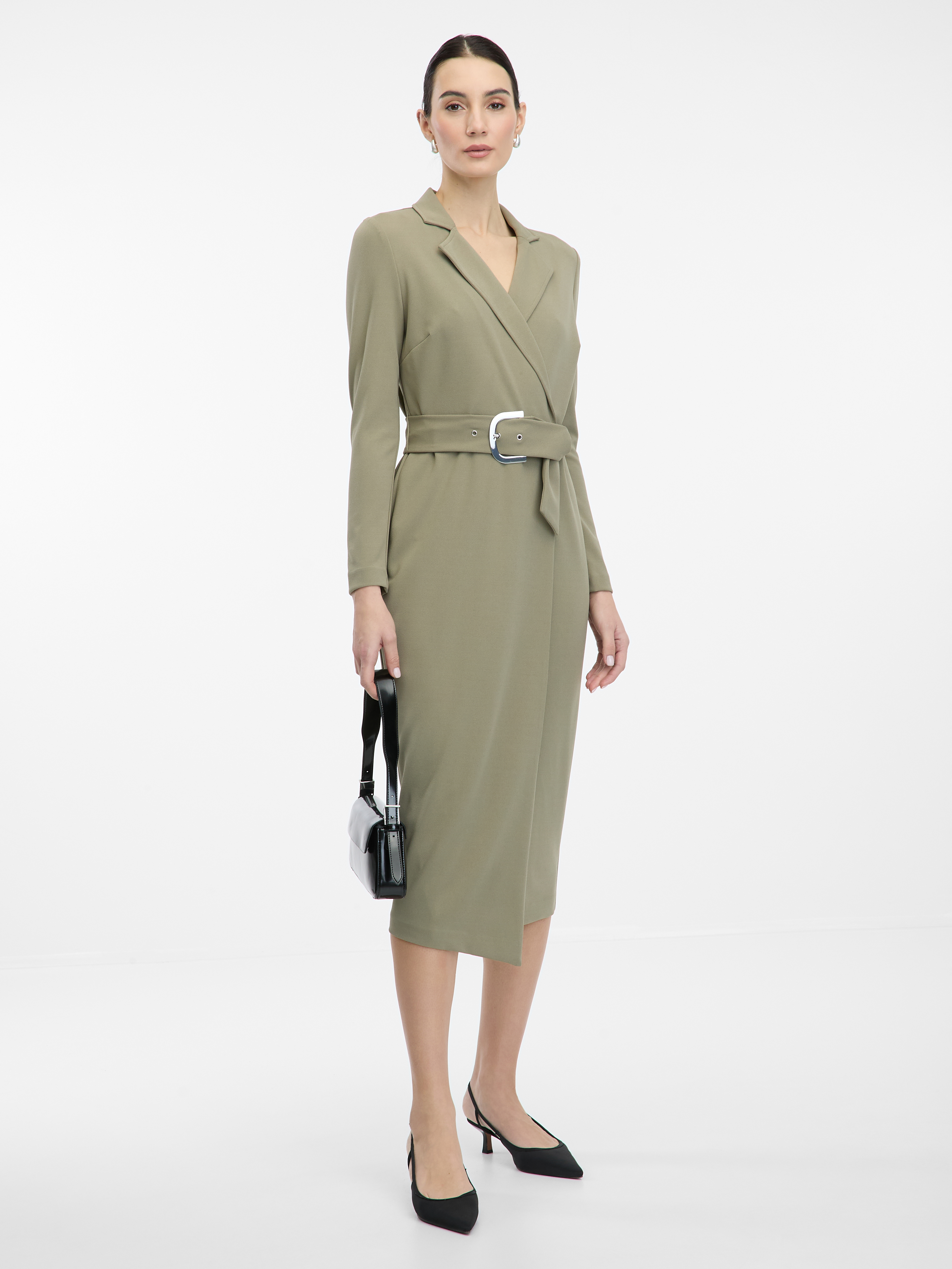 Khaki dámské midi šaty ORSAY - Dámské
