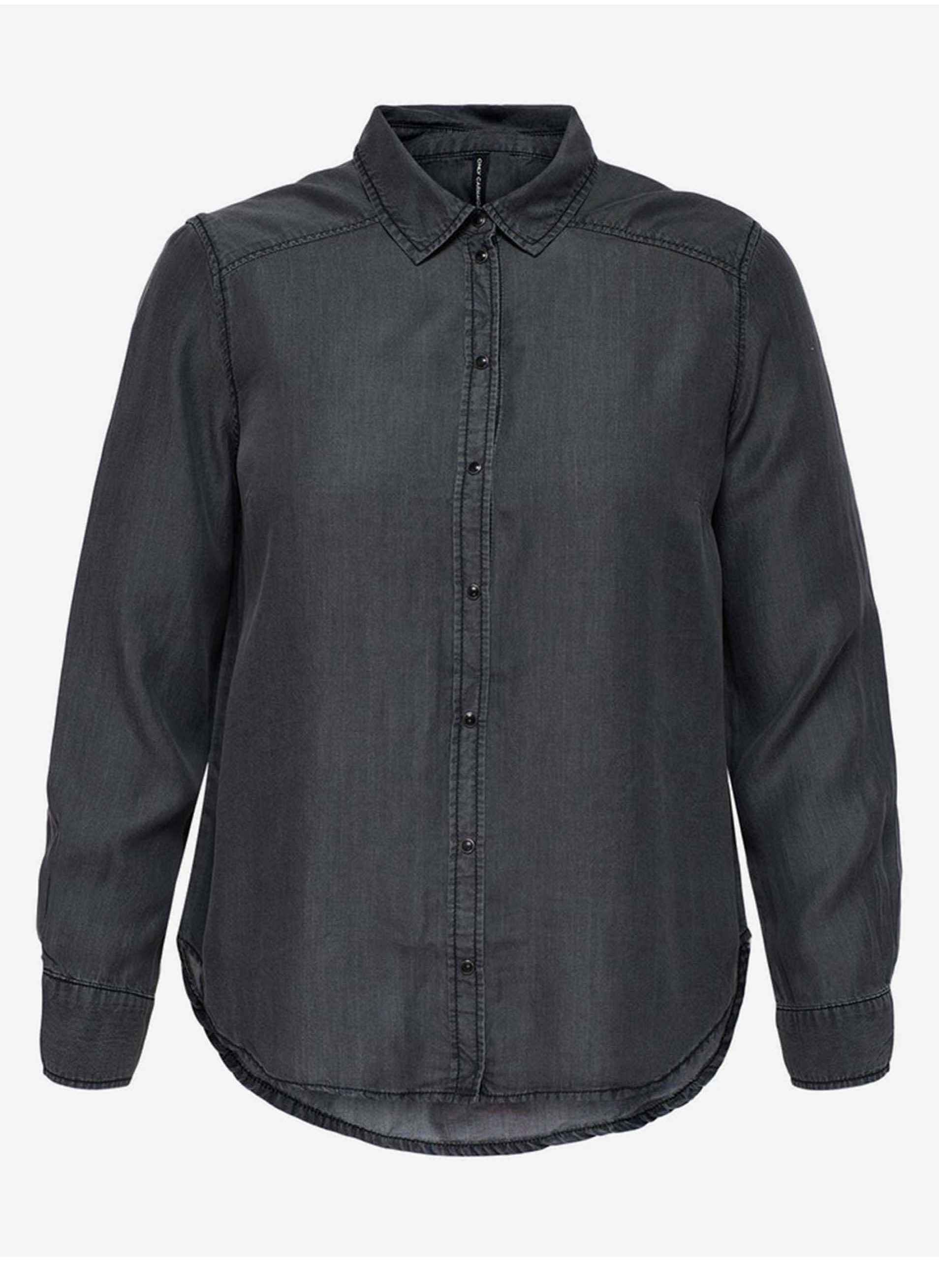 Dark Grey Denim Shirt ONLY CARMAKOMA Canto - Women