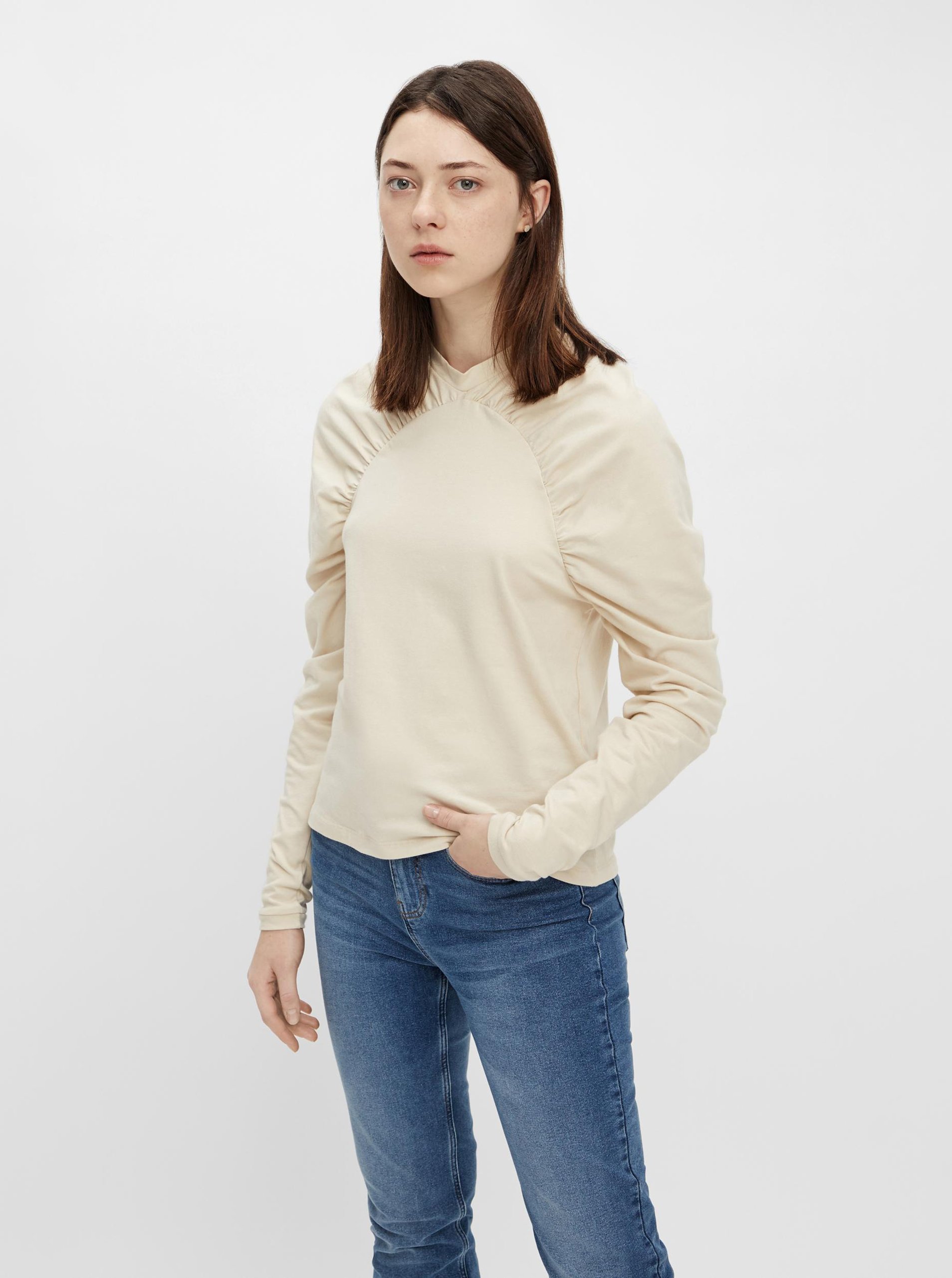 Bluze pentru femei Pieces - crem
