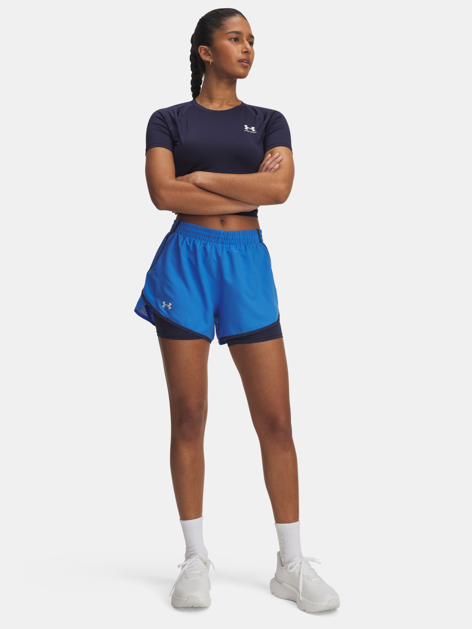 Women&#039;s shorts Under Armour UA Fly By 2-in-1 Shorts-BLU - Women&#039;s