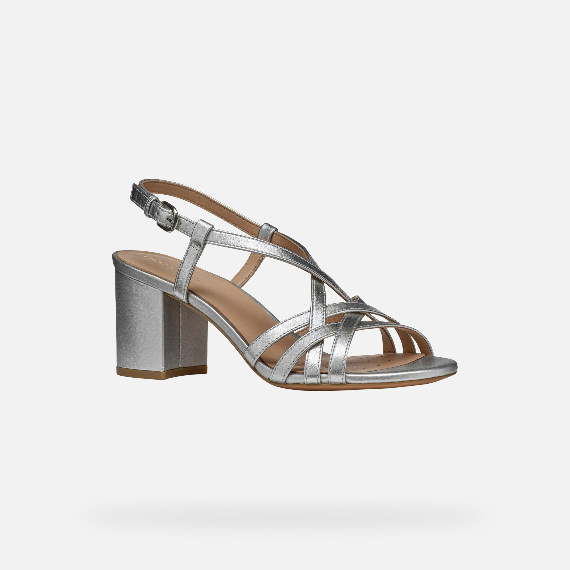Silver women's sandals Geox Virnilisa 65 S - Women's