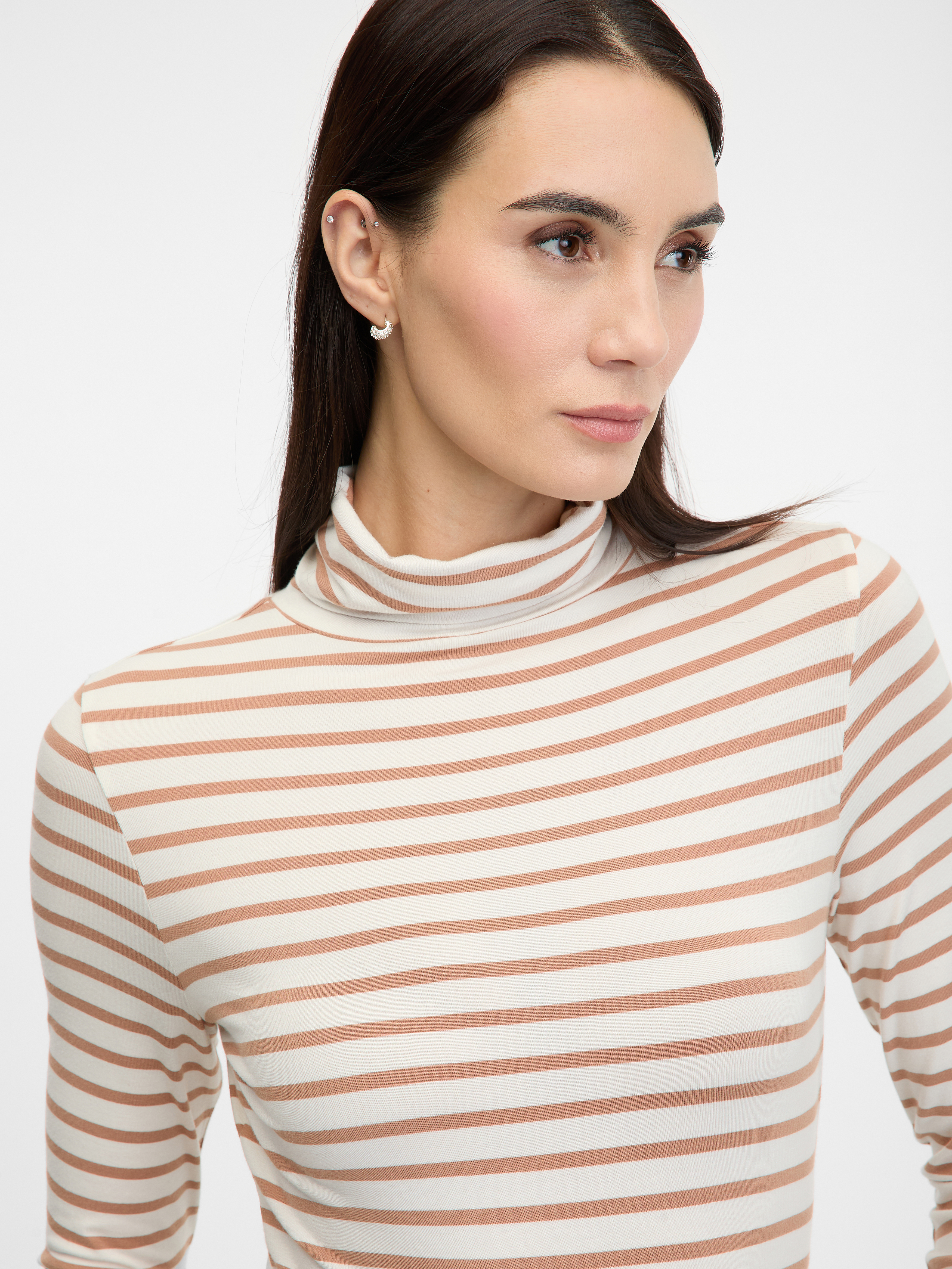 Beige Women's Striped Long Sleeve T-Shirt ORSAY - Women's