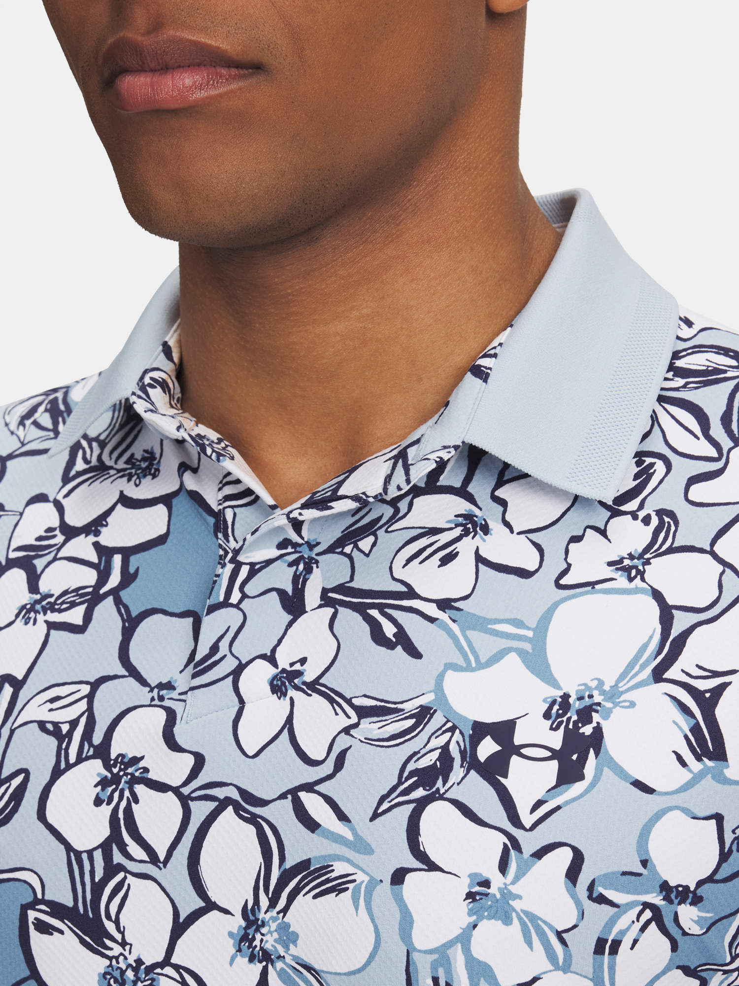 Men's Under Armour UA Drive Chill Printed Polo-BLU T-Shirt - Men's