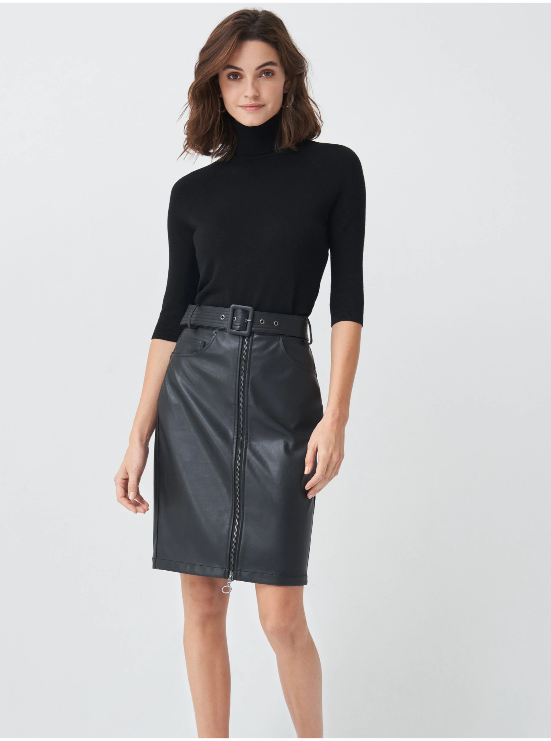 Black pencil leatherette skirt Salsa Jeans Secret Glamour - Women's