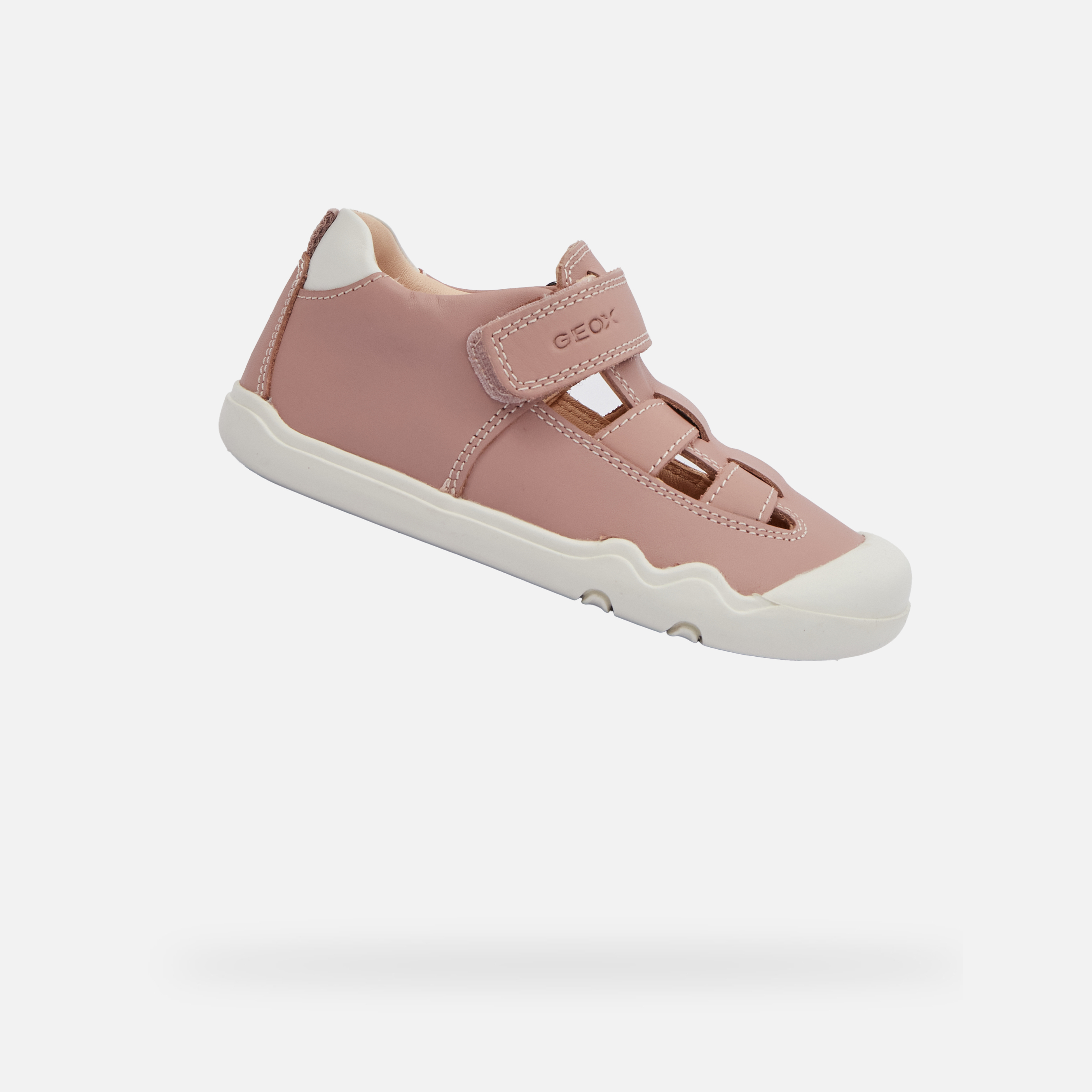 Old Pink Girls Barefoot Sneakers with Open Instep Geox Steppieu - Girls