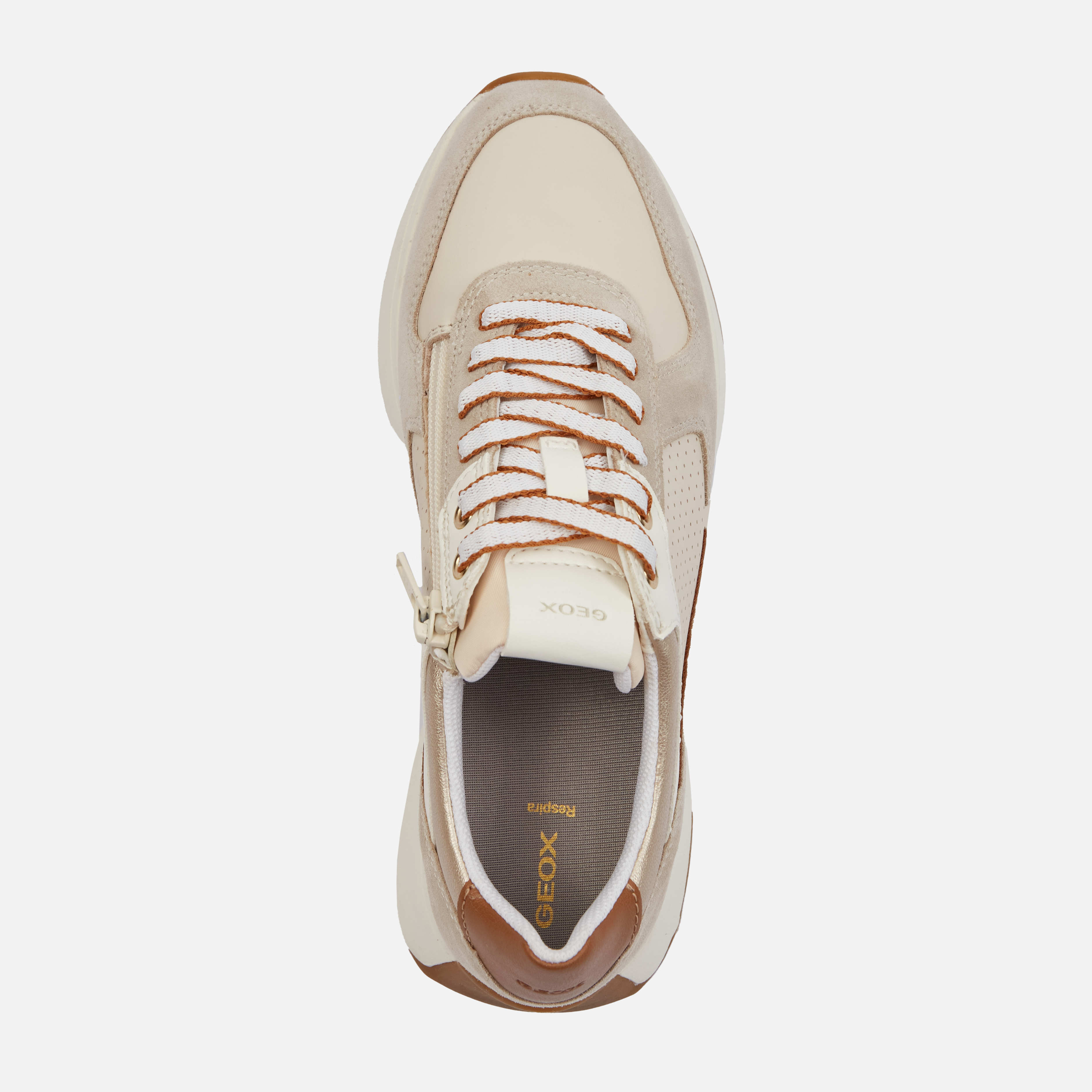 Cream women's sneakers Geox Amabel - Women's