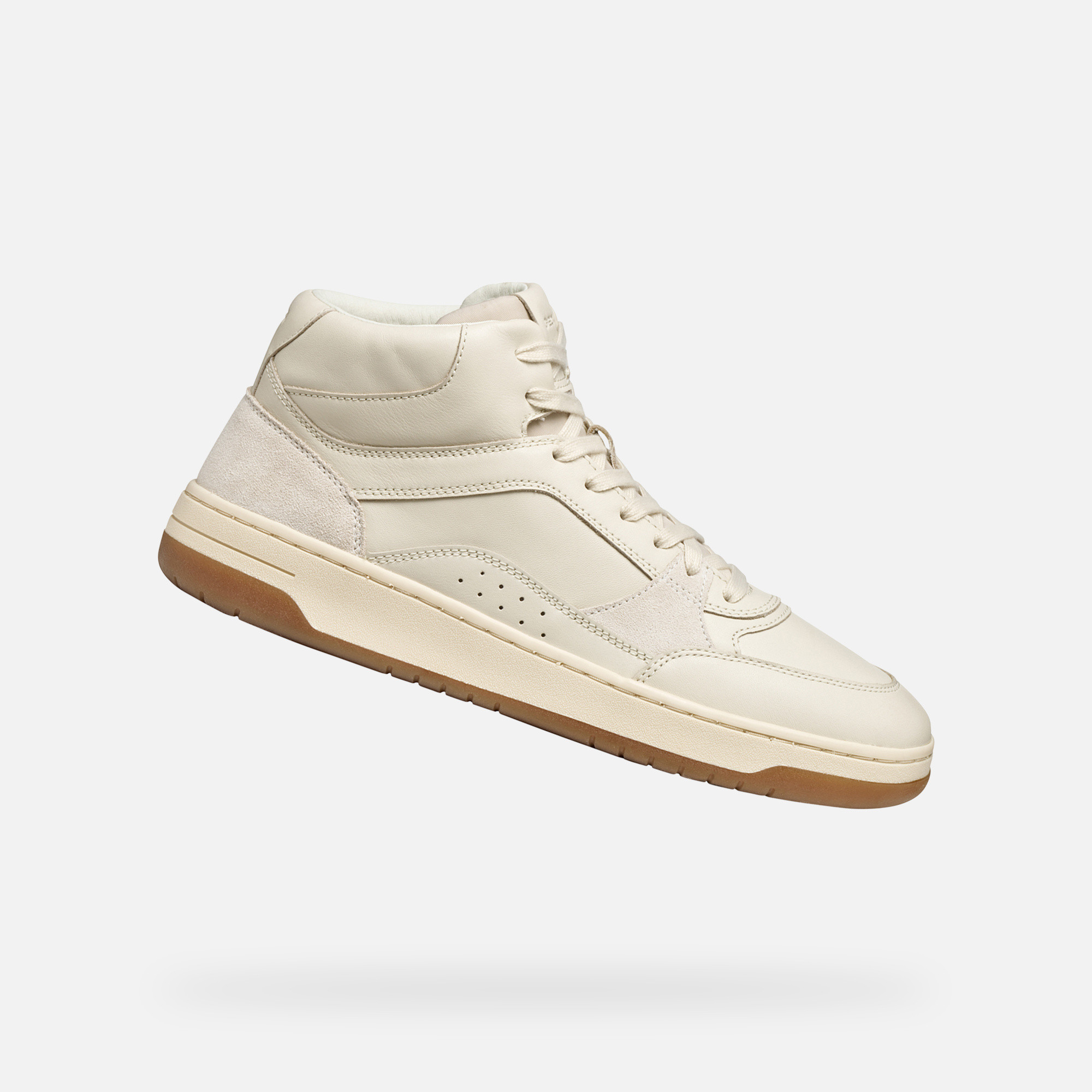Cream mens sneakers Geox Sedral Court - Mens