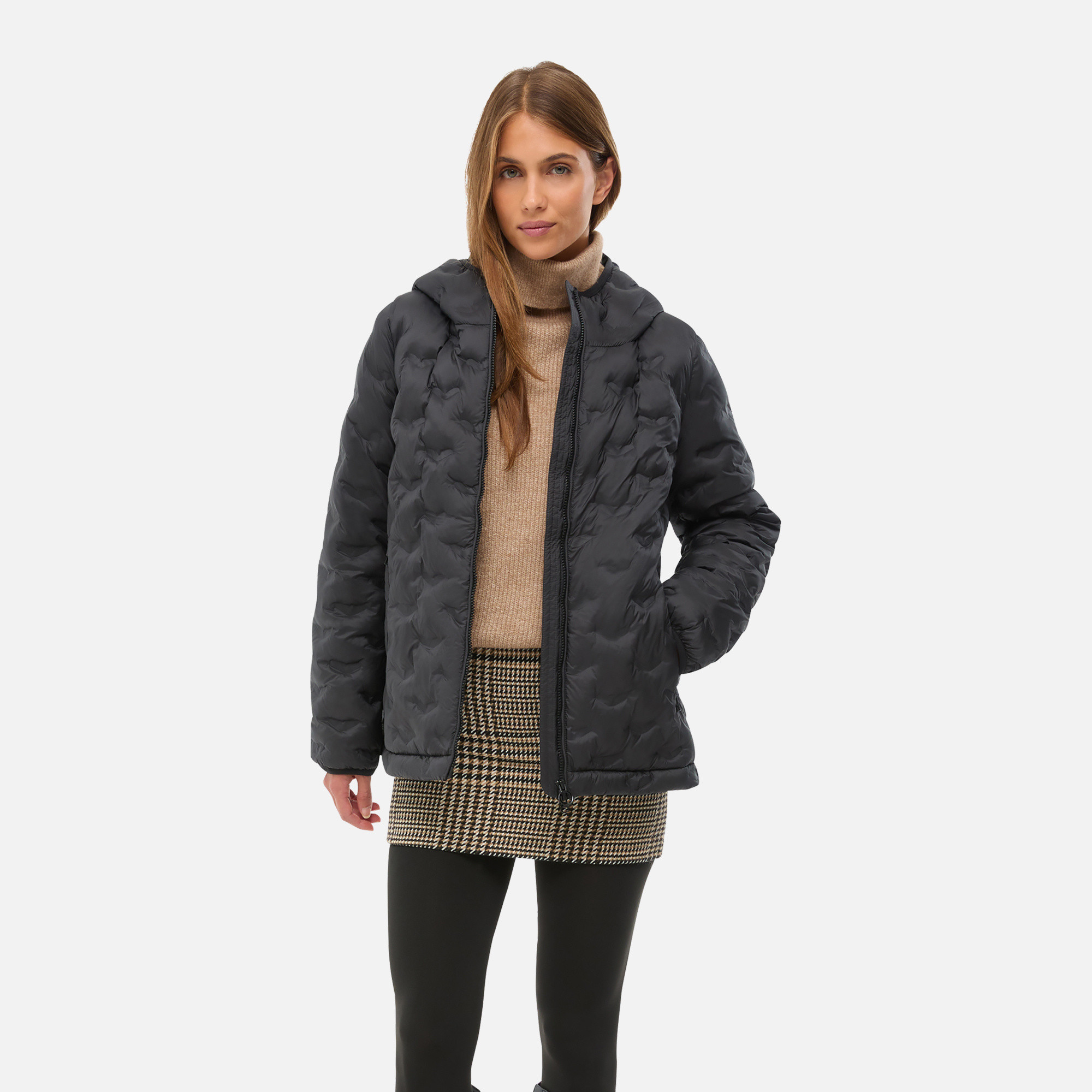 Дамско сиво пухено яке Geox Spherica