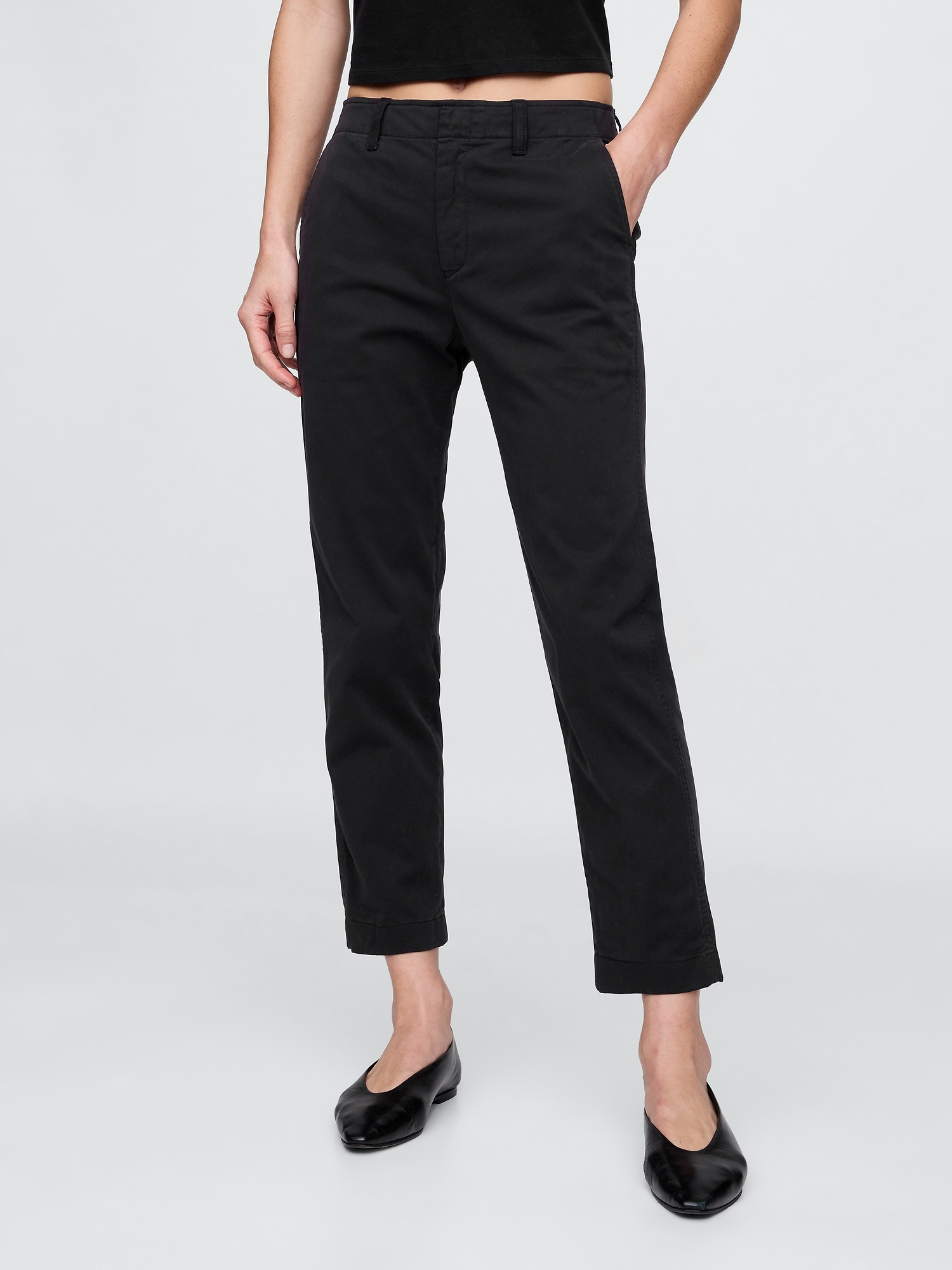 Pantaloni chino pentru femei GAP - negru