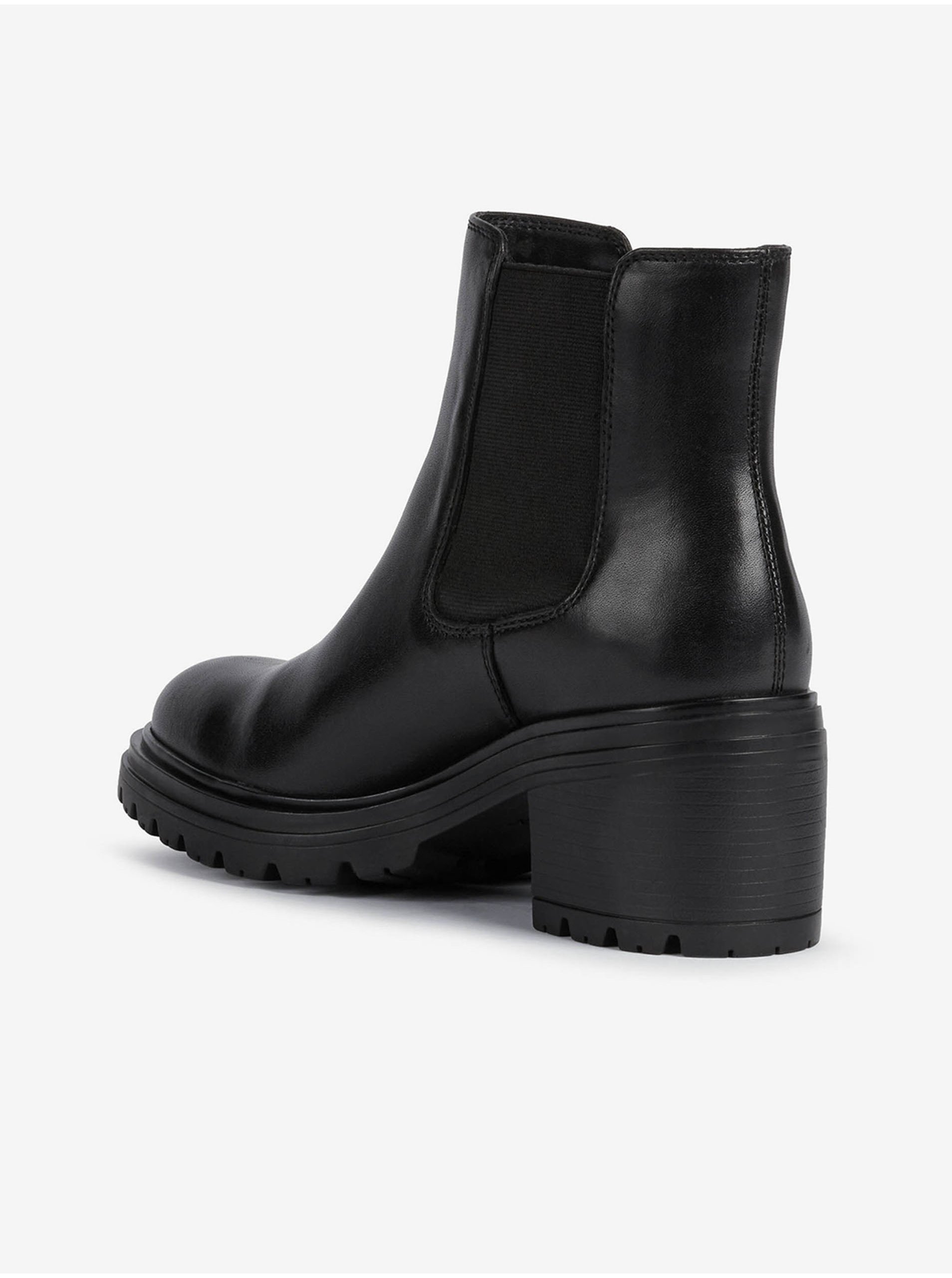 Black Women's Ankle Leather Heeled Geox Shoes - Women's