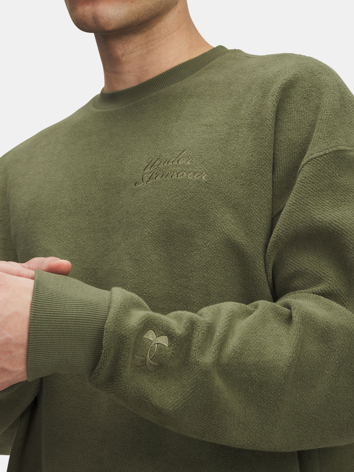 Men's sweatshirt Under Armour UA Icon Rev Terry Crew-GRN - Men's