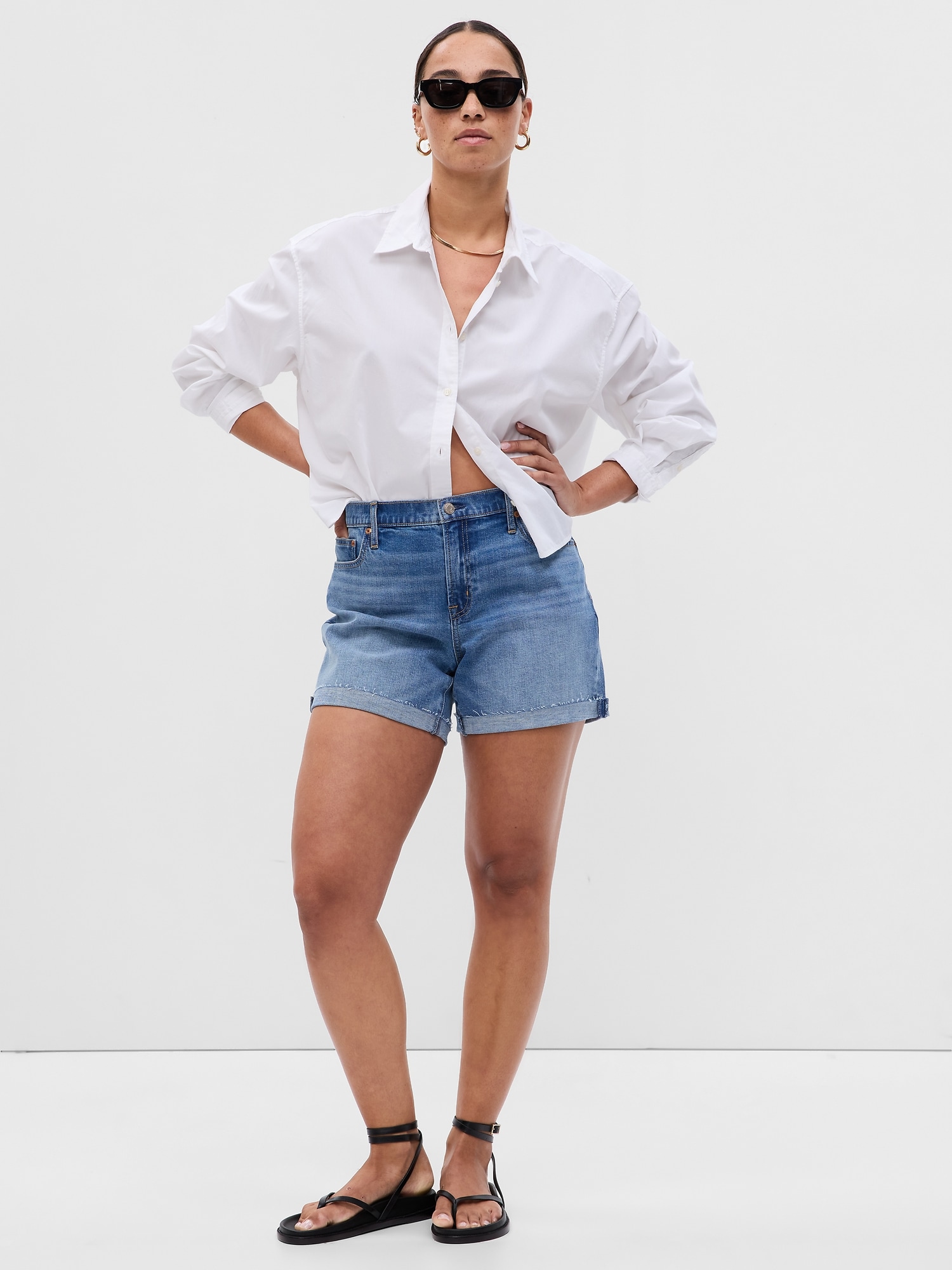 Pantaloni scurti pentru femei GAP - albastru