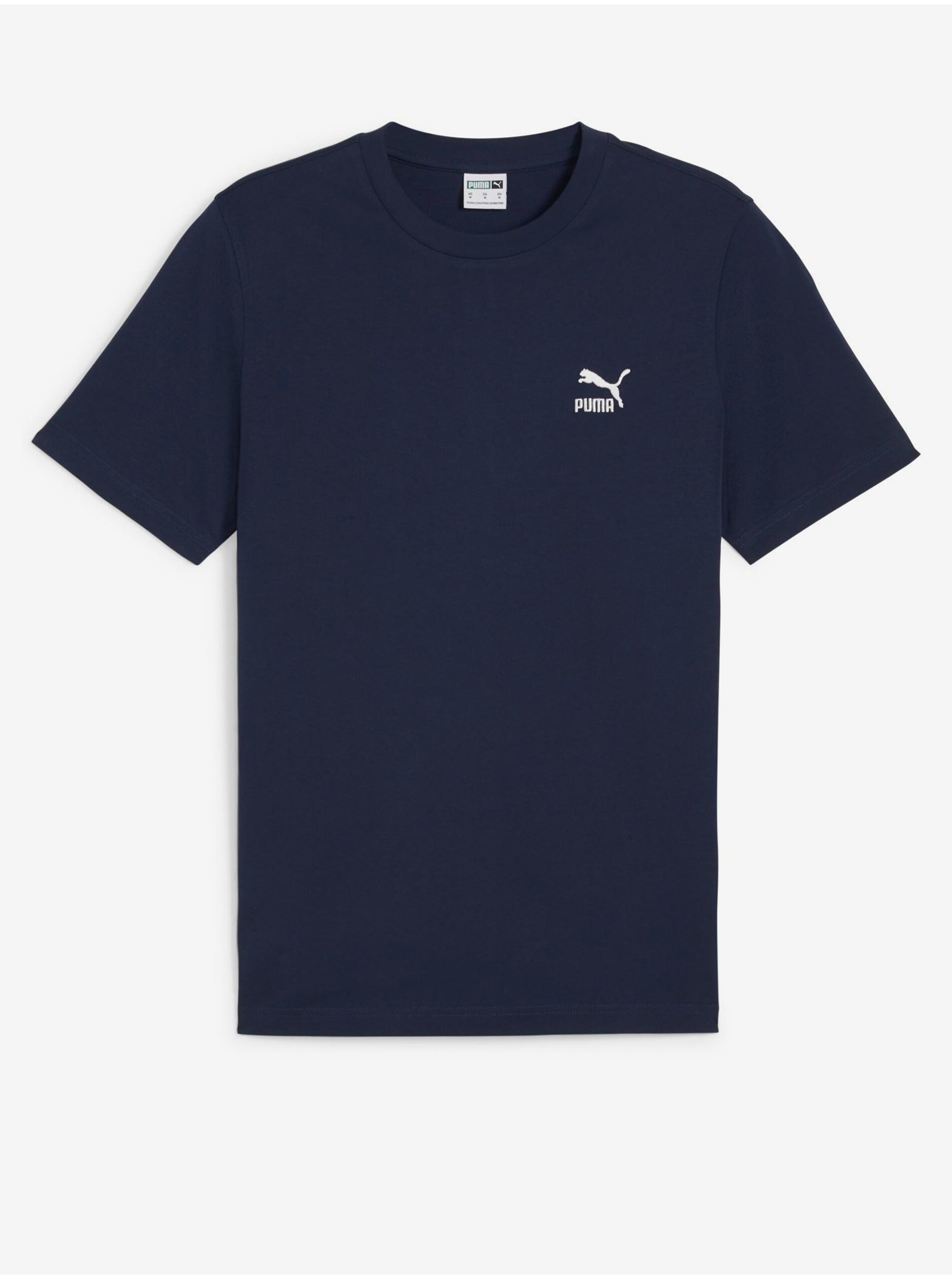 Levně Tmavě modré pánské tričko Puma Classics Small Logo Tee - Pánské