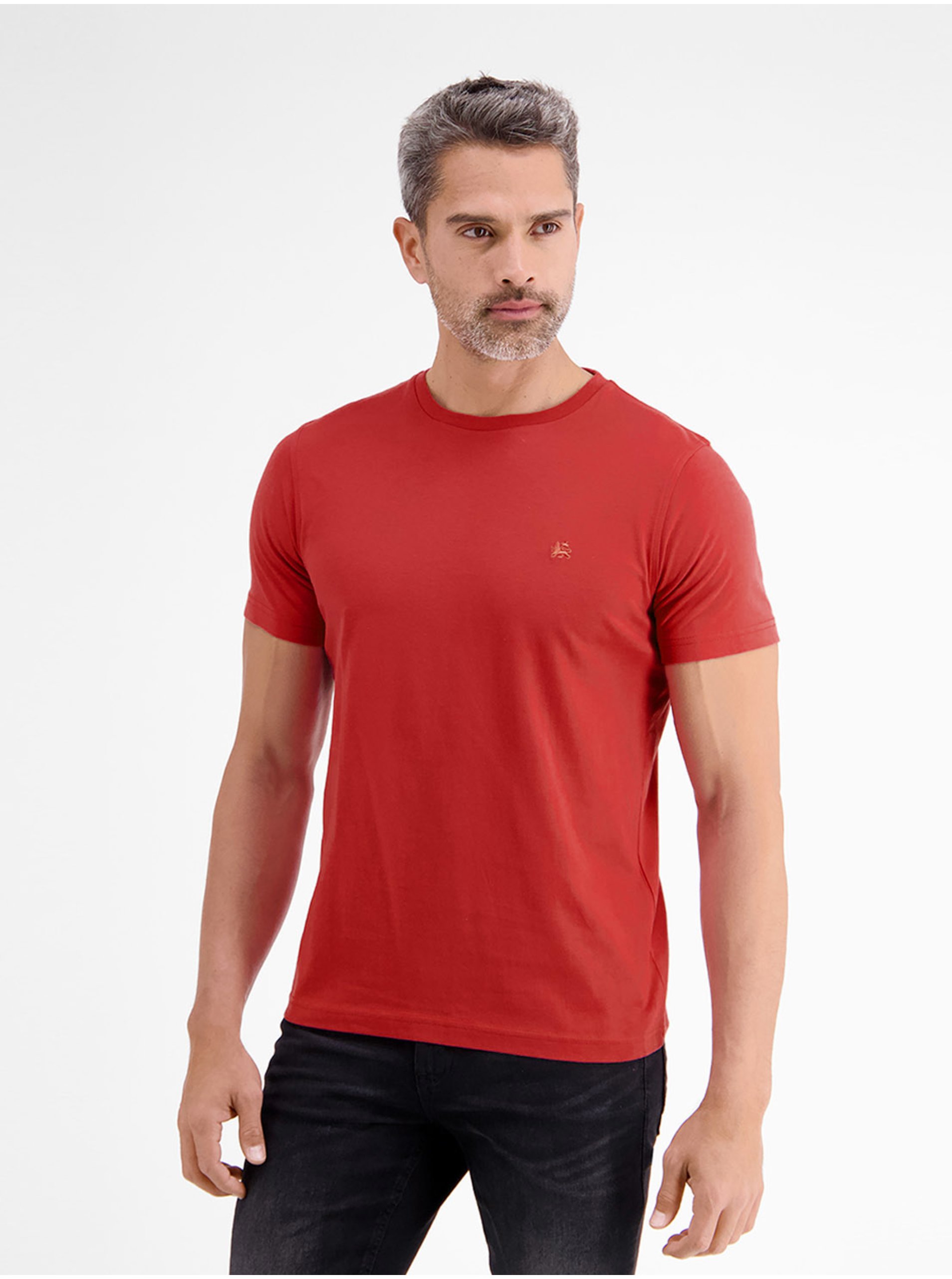 Red men's basic T-shirt LERROS - Men